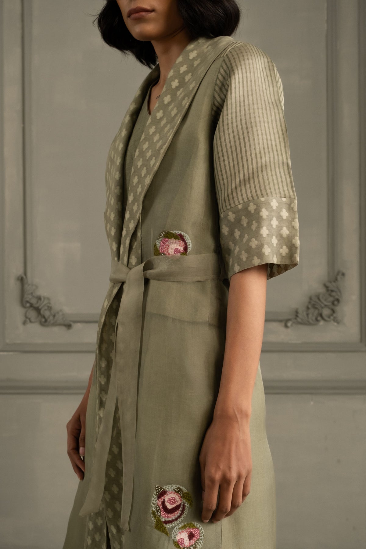 Sage Appliqué Jacket Set