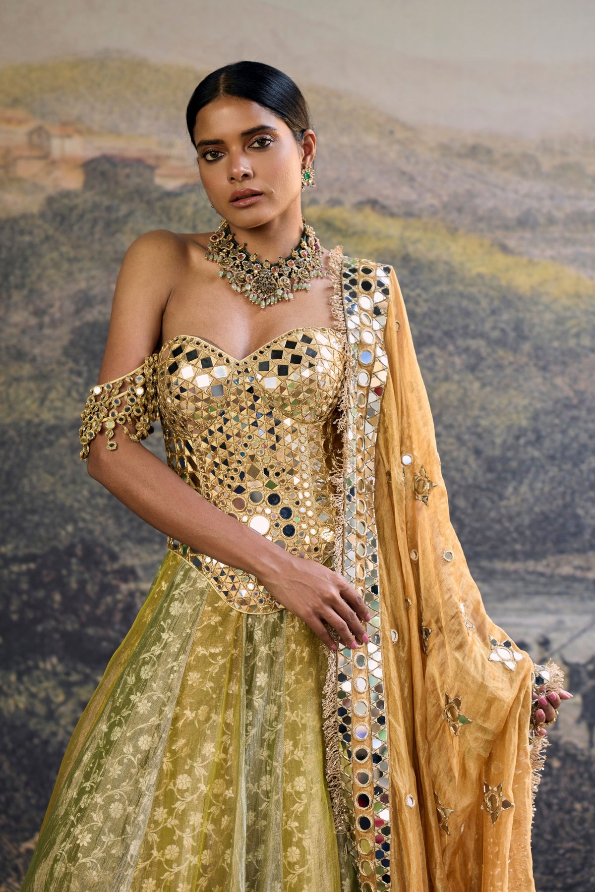 Hiranya Mirror Lehenga Set