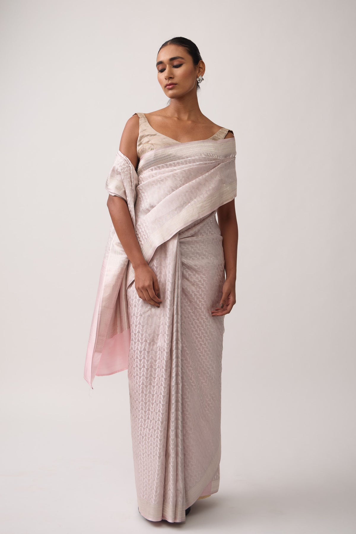 Pink Mashru Satin Saree