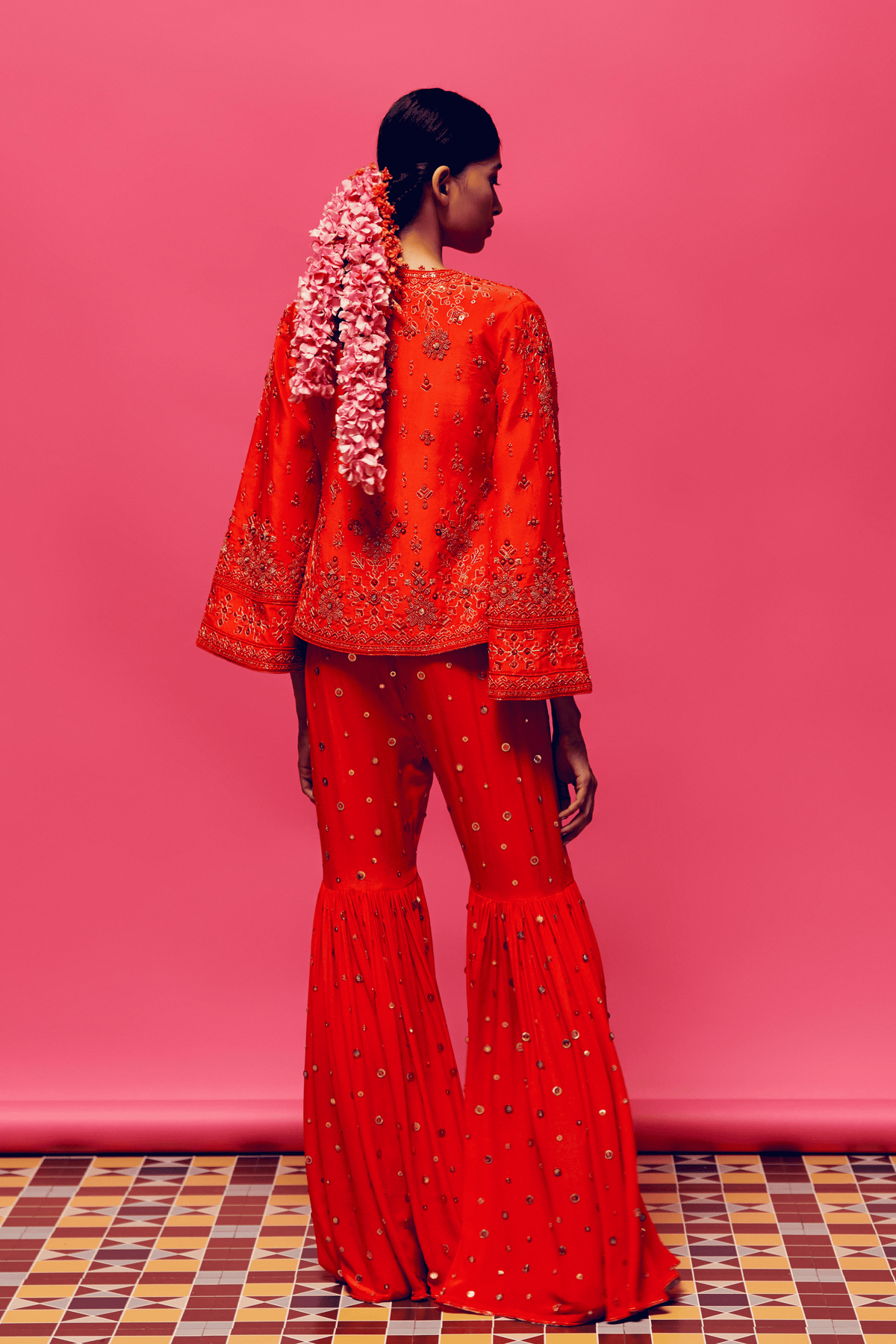 Burnt Orange Gharara Set