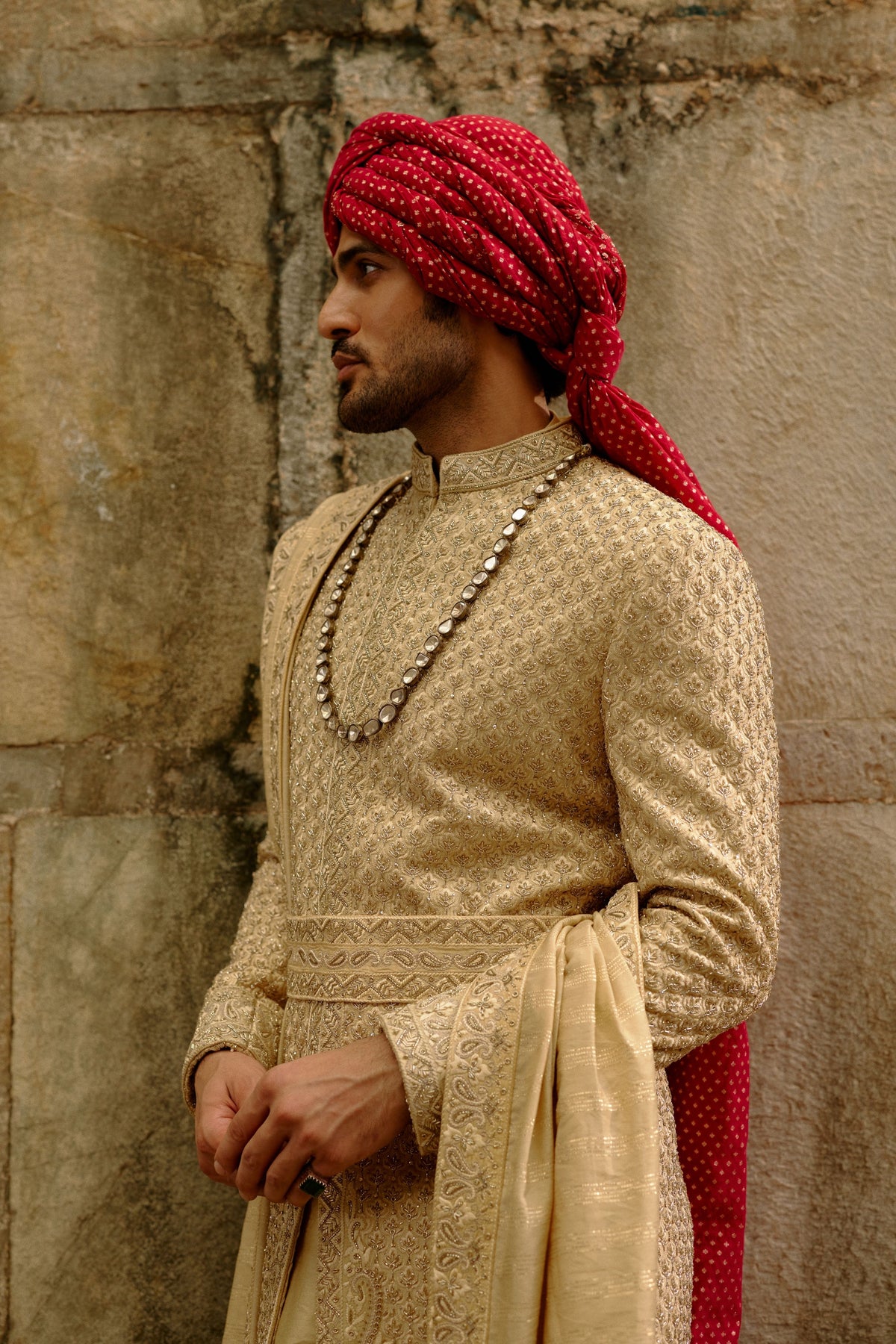 Gold Zardozi Sherwani Set