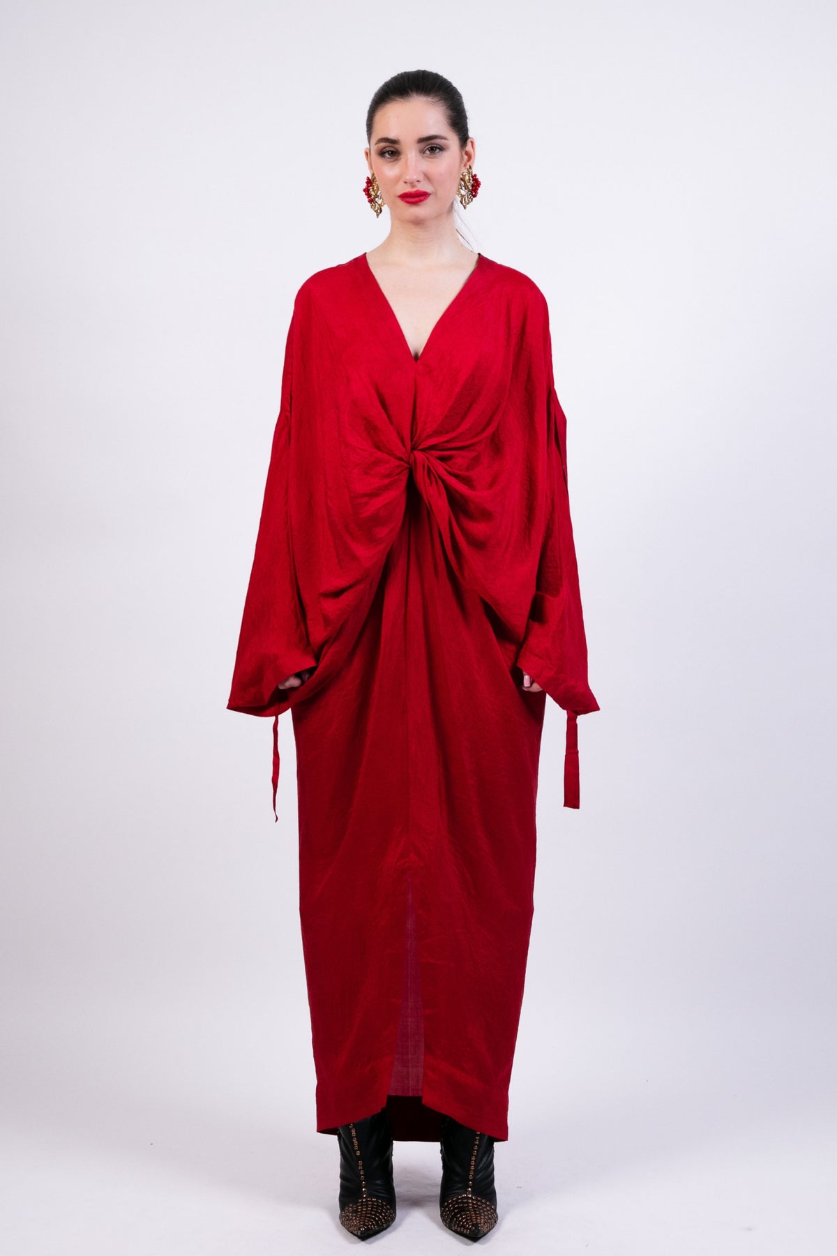 Coin Embroidery Red Kaftan