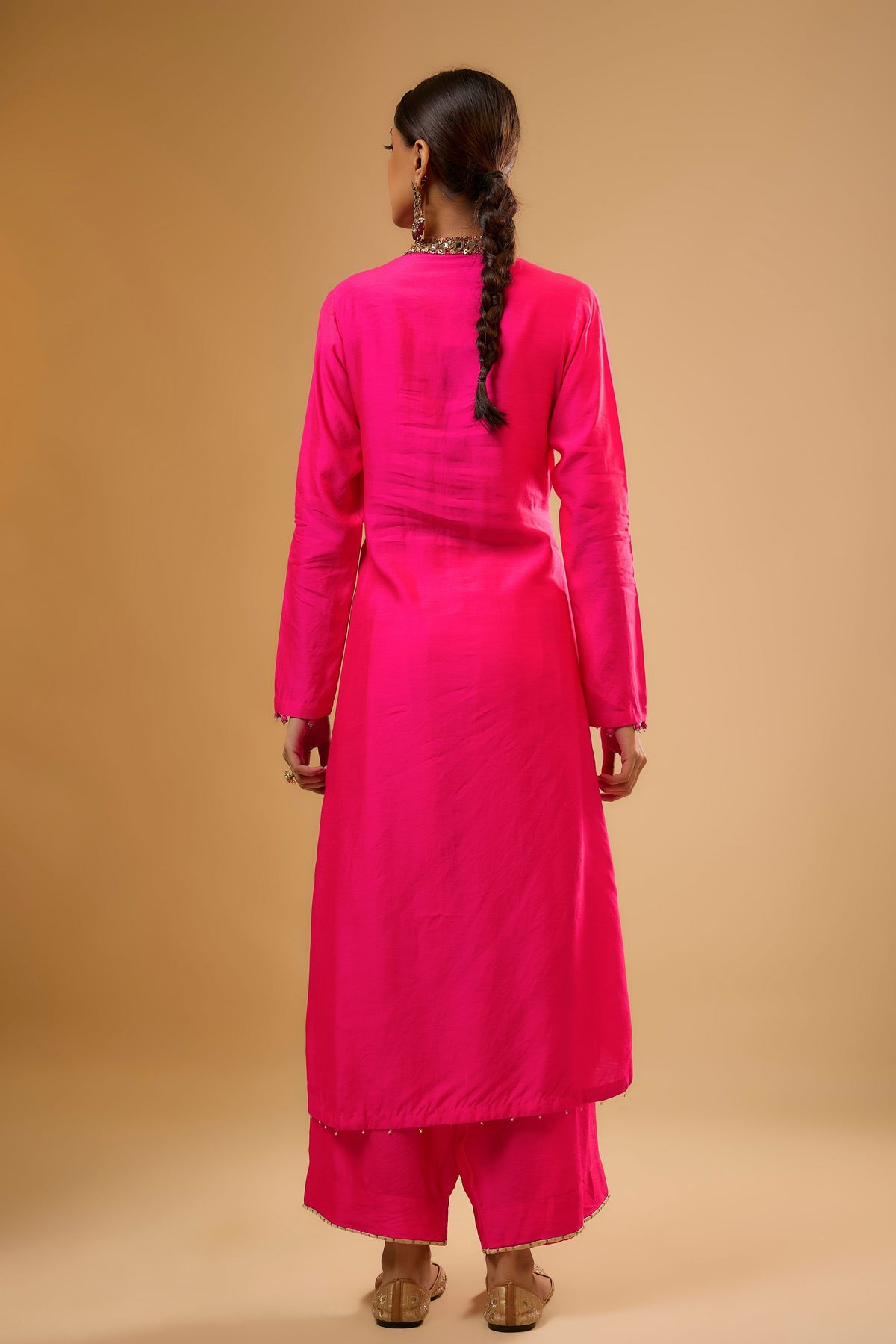 Hot Pink Applique Kurta Set