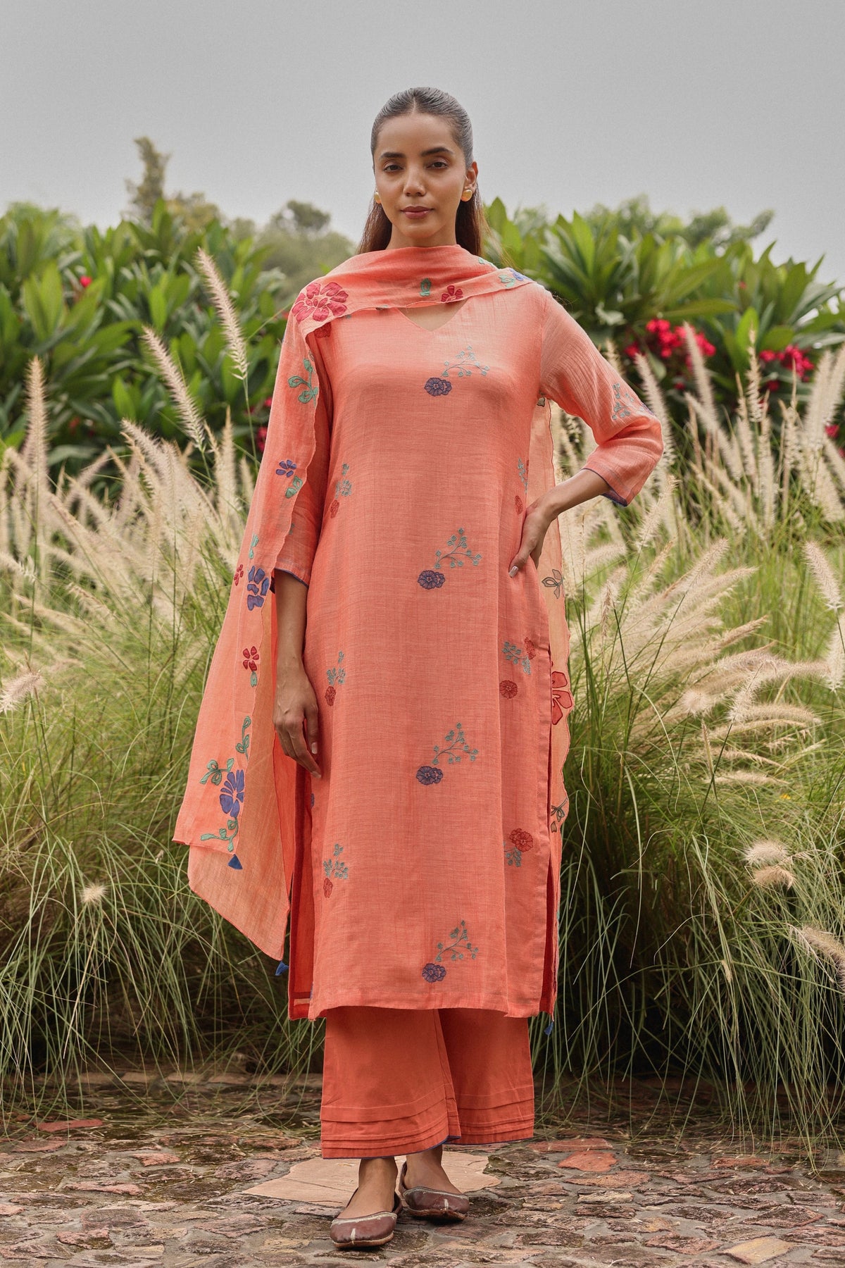Magnolia Thread Embroidered Kurta Set