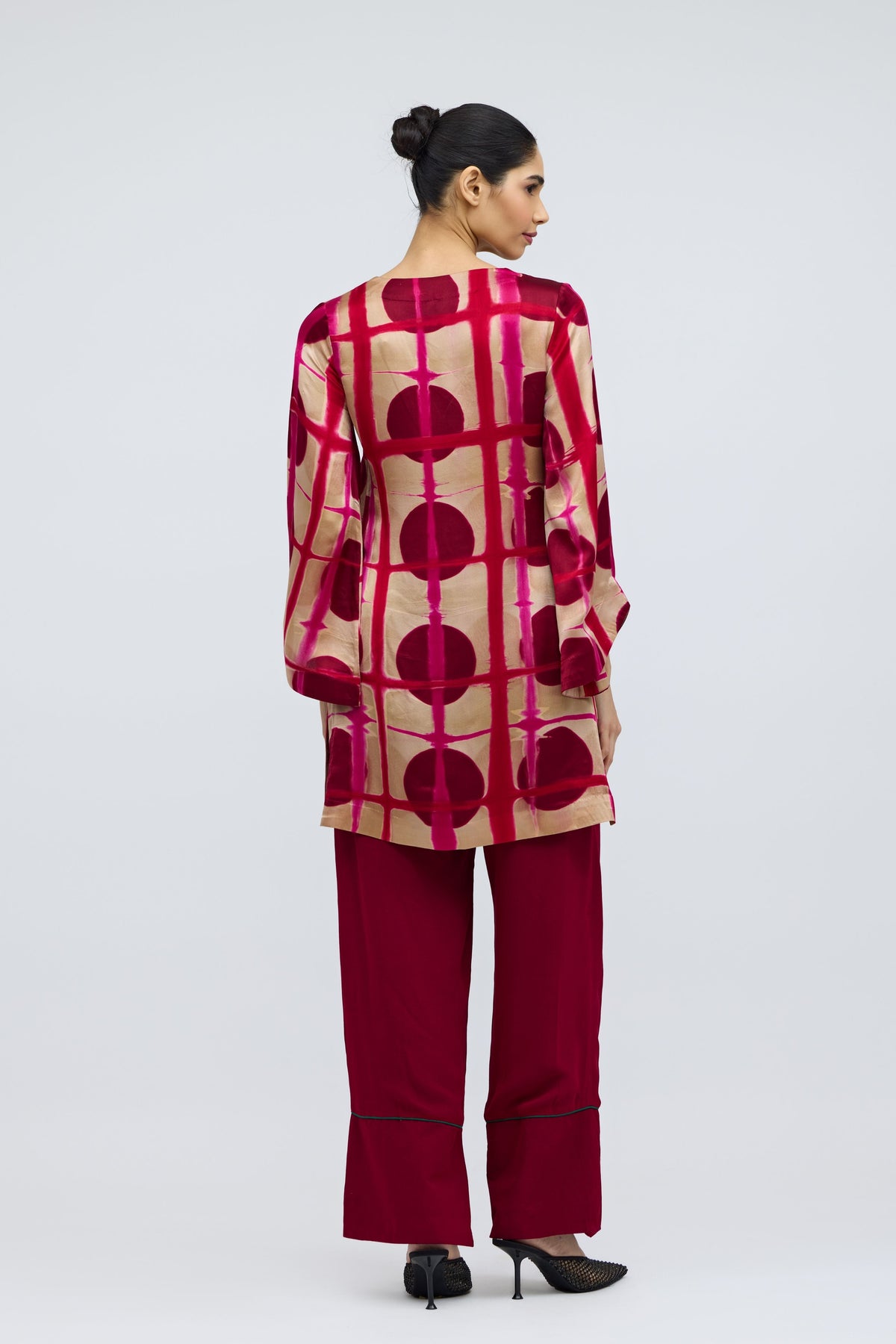 Red Field Hand Dyed Silk Dupatta