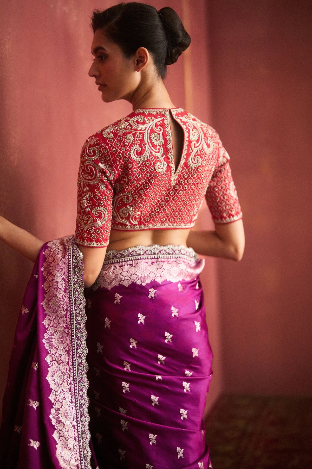 Banarasi Purple  Saree Set