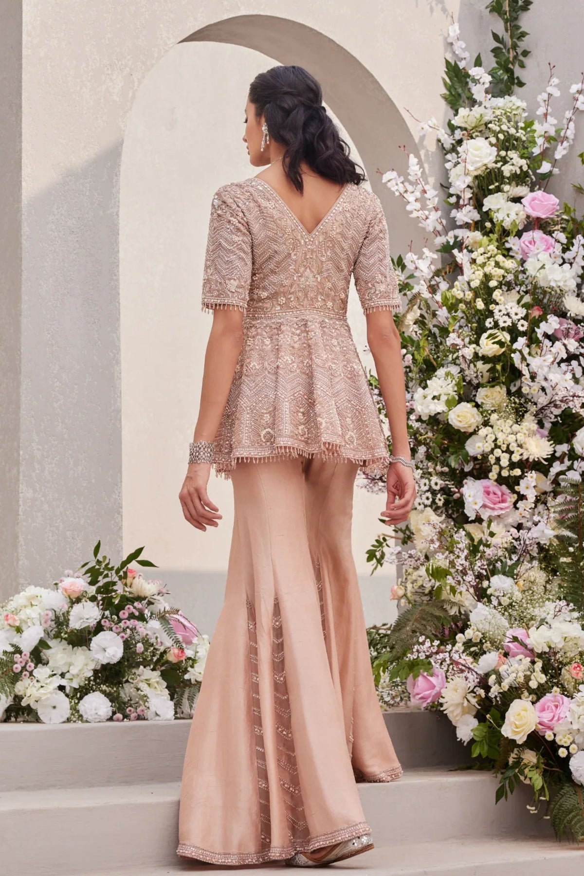 Blush Pink Kali Sharara Set
