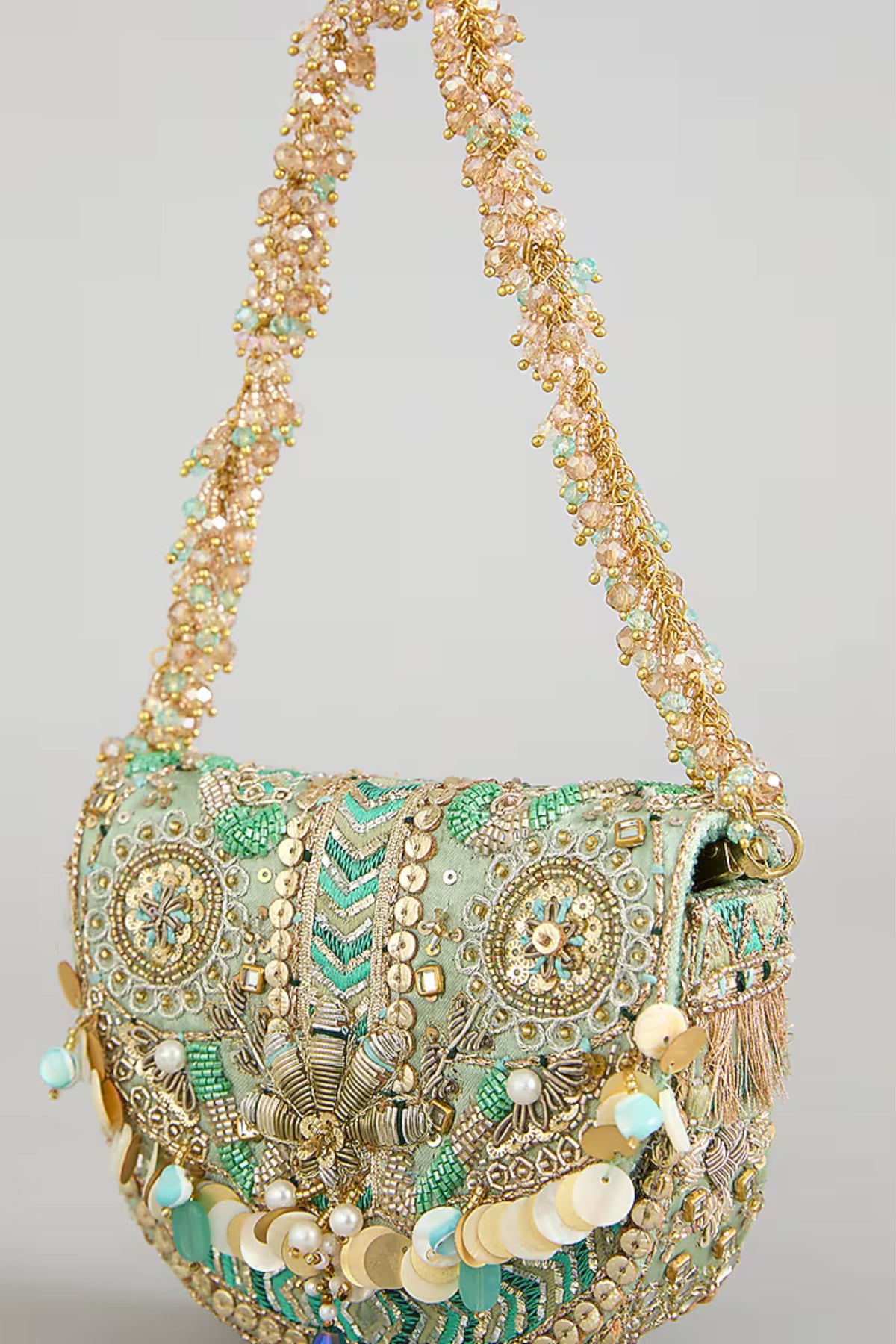 Rangrez Mini Jade Green Clutch