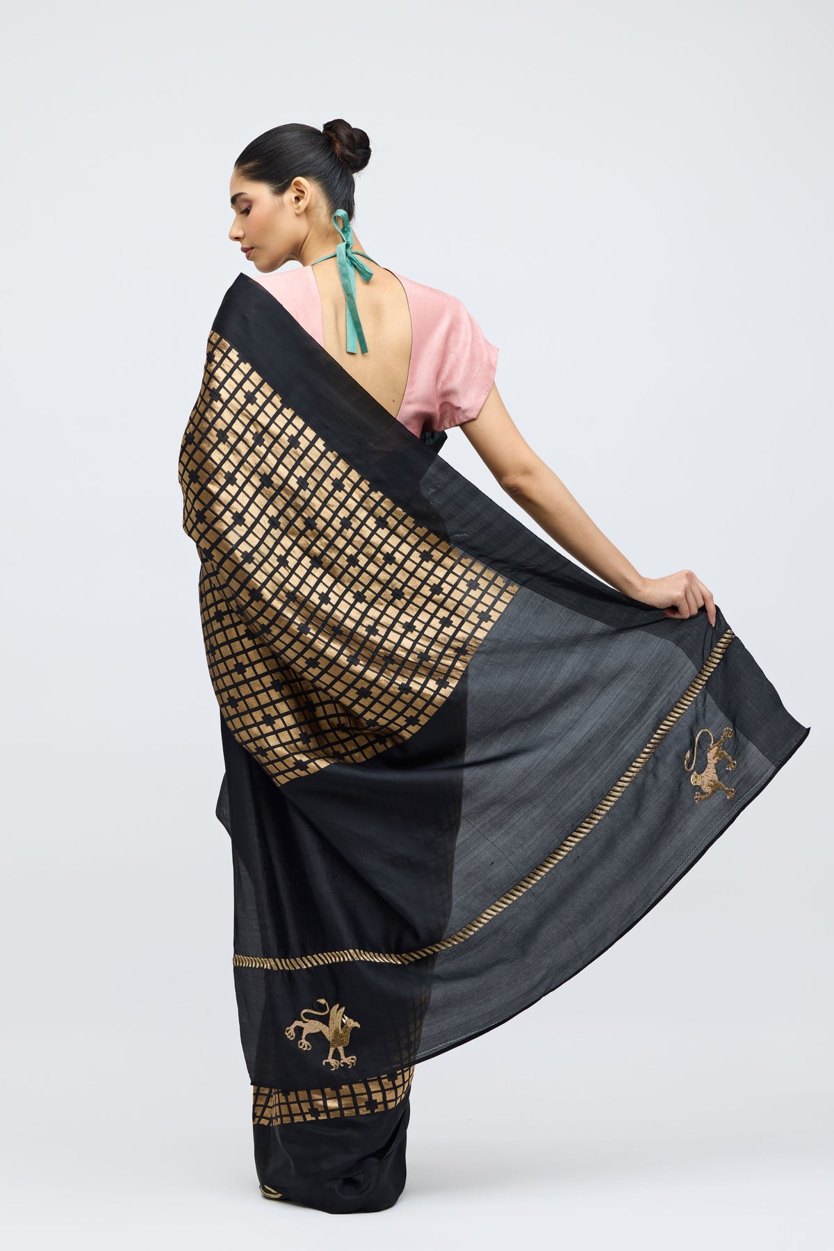 Sabina Black Brocade Silk Saree