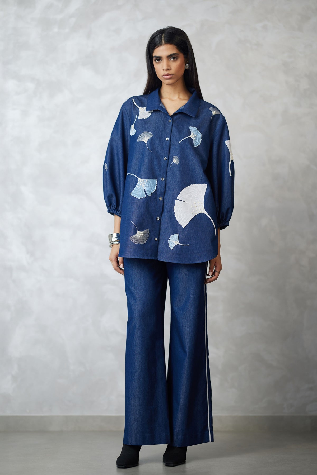 Bishop Sleeve Denim Co-ord Set
