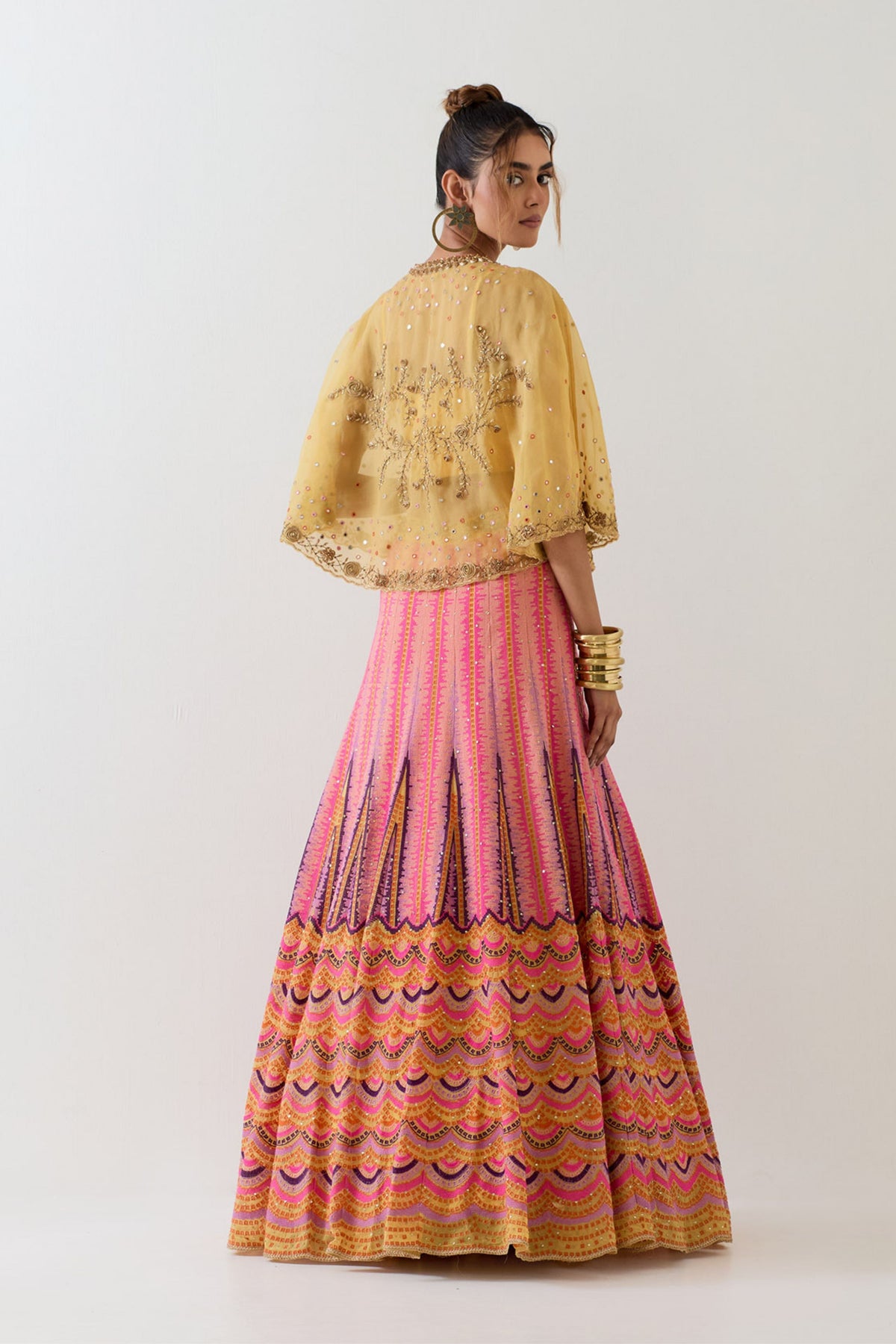 Mustard Cape With Skirt