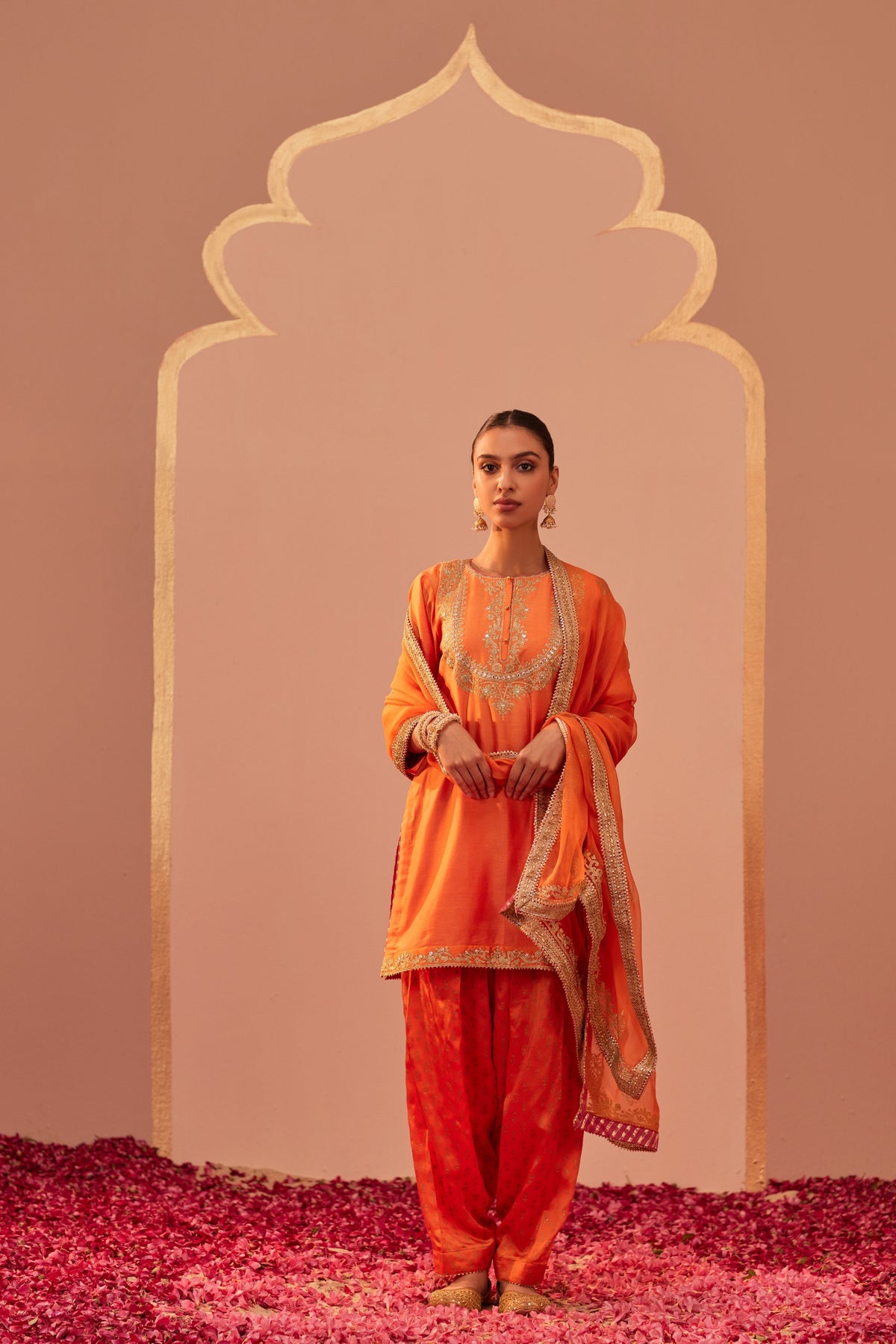 Nafisah Orange Kurta Set
