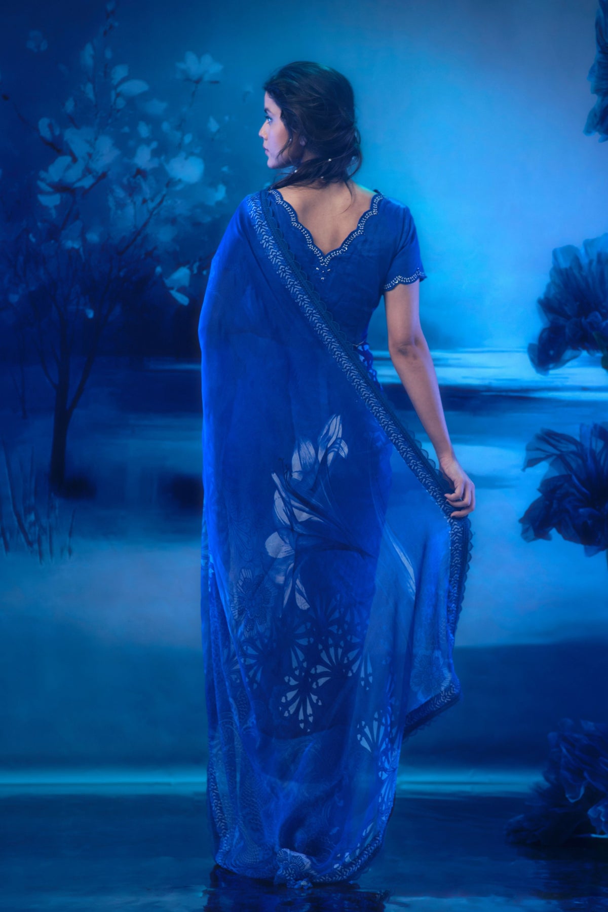 Indigo Mirage Saree Set