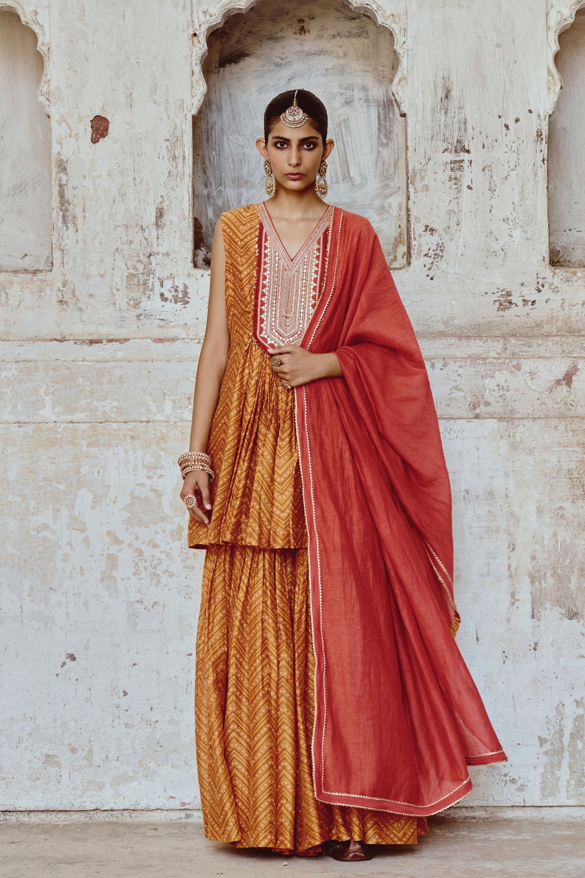 Zigzag Sharara Set