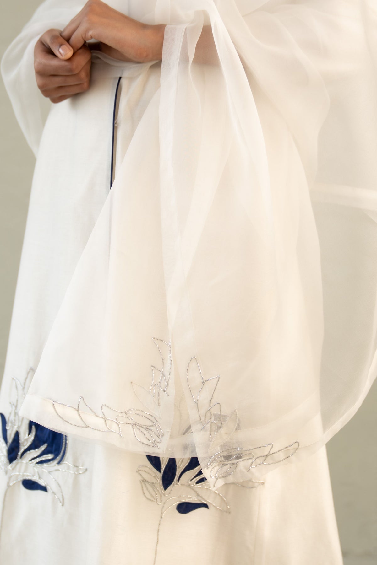 Blue Edit Ivory Kurta Set