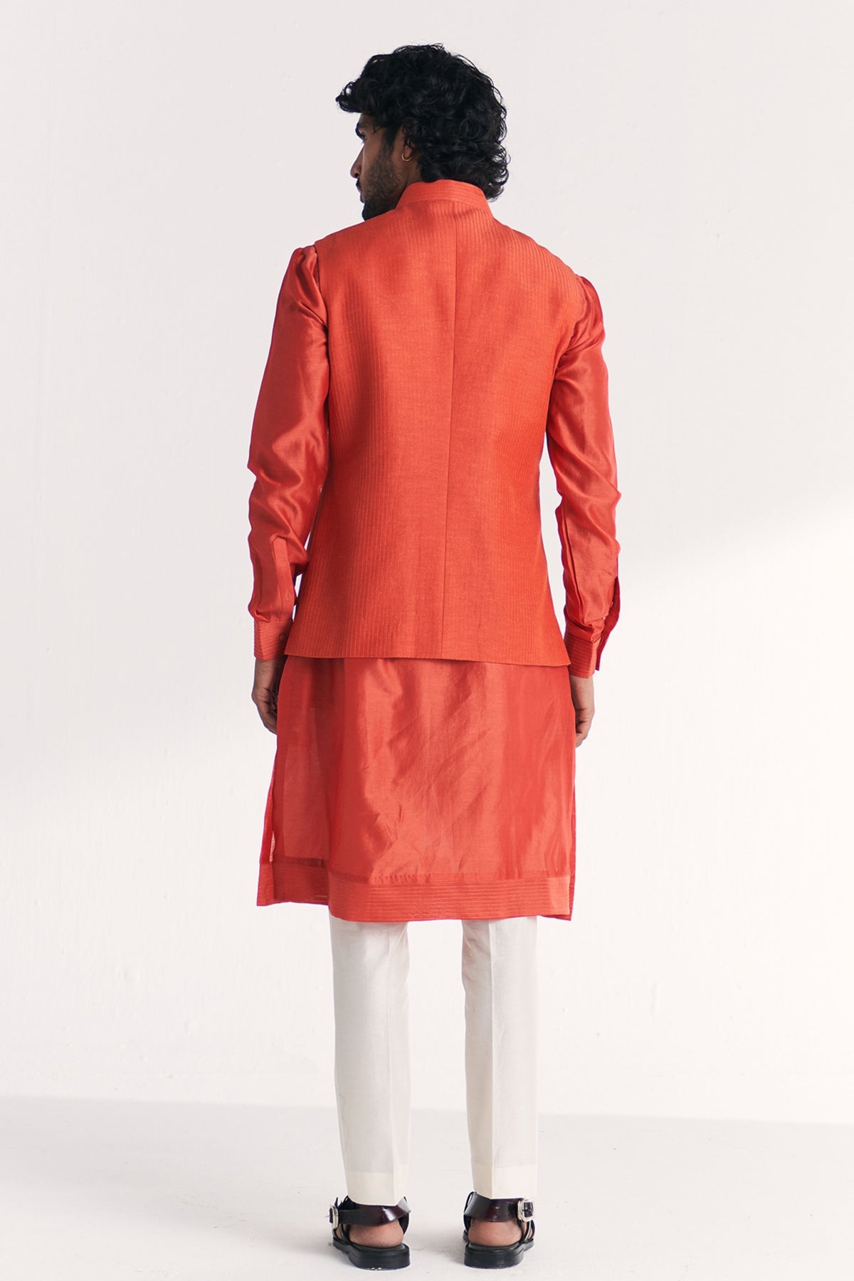 Rawal Tangerine Nehru Jacket Set