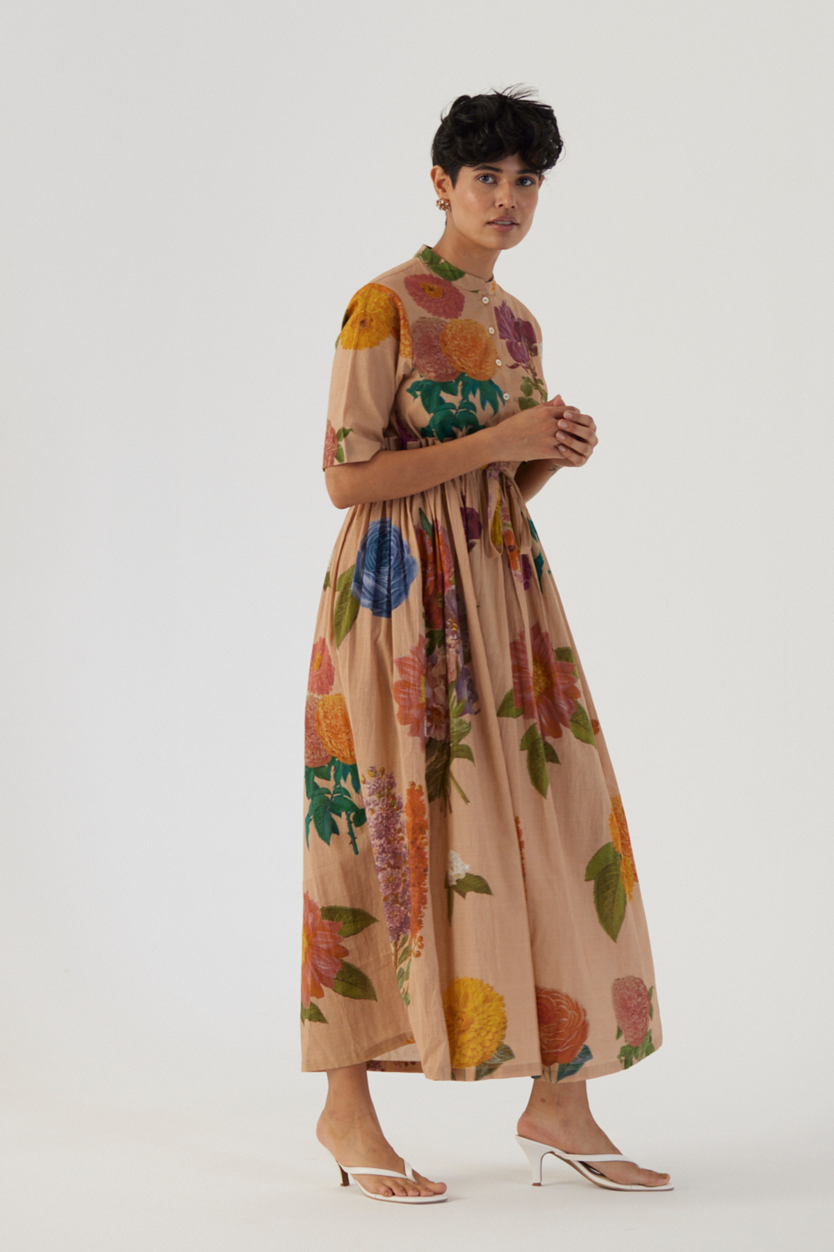 Vintage Garden Gathered Dress