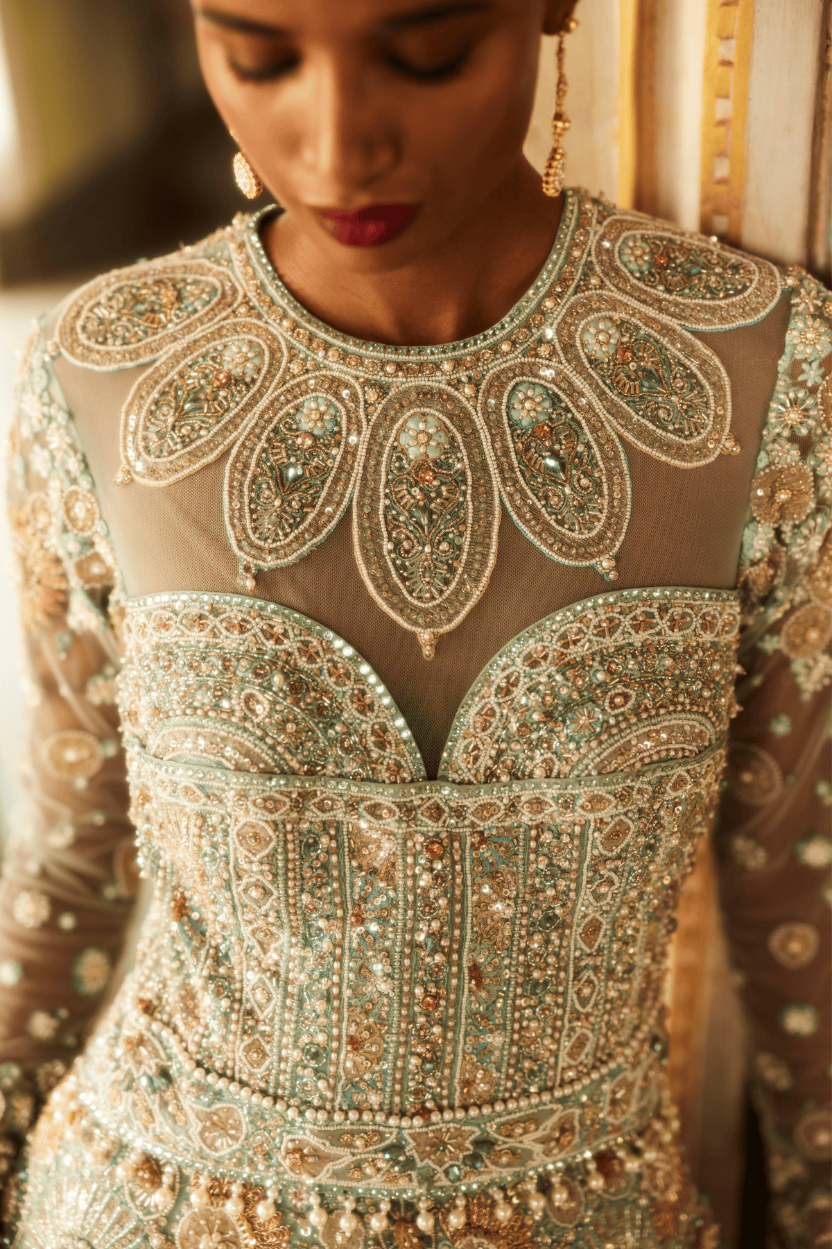 Mint Embellished Gown