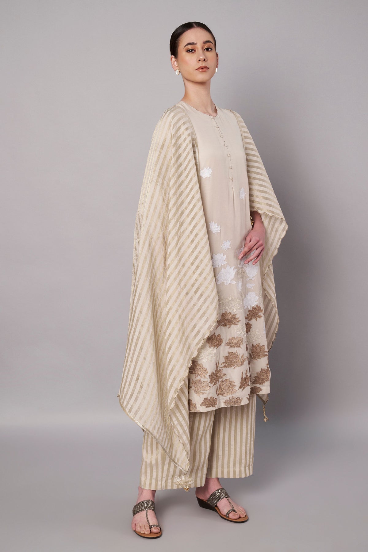 Petal Promise Ivory Kurta Set