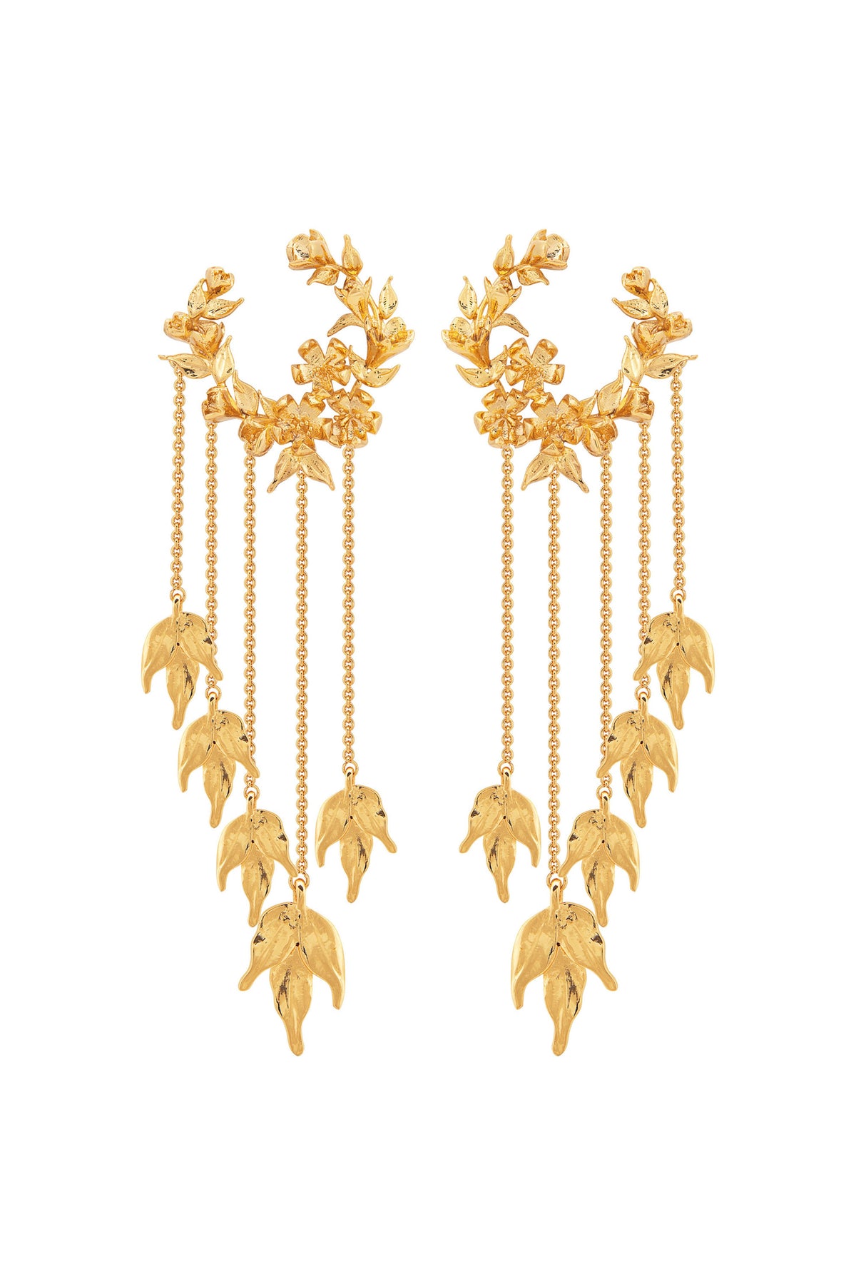 Yellow gold wreath of eros earrings