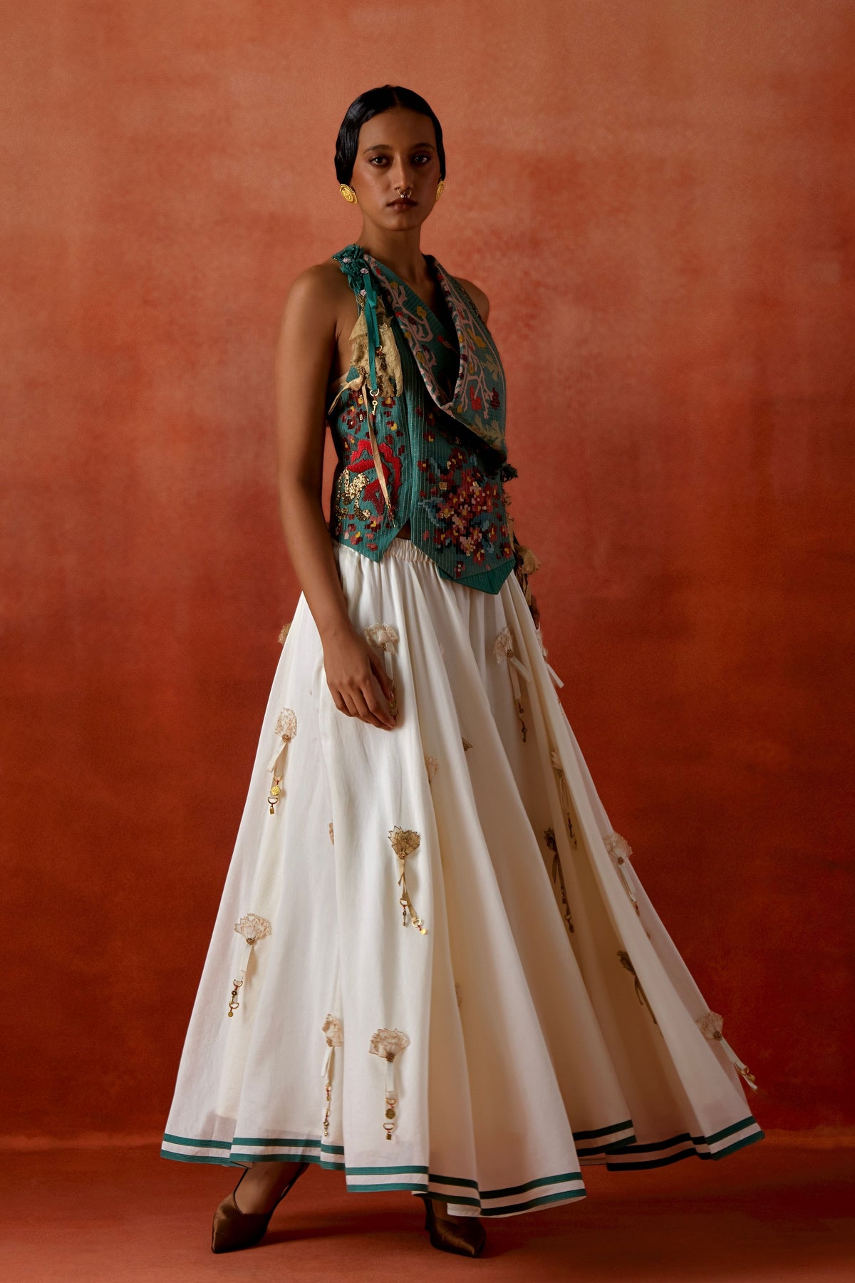 3d Floral Skirt Ensemble