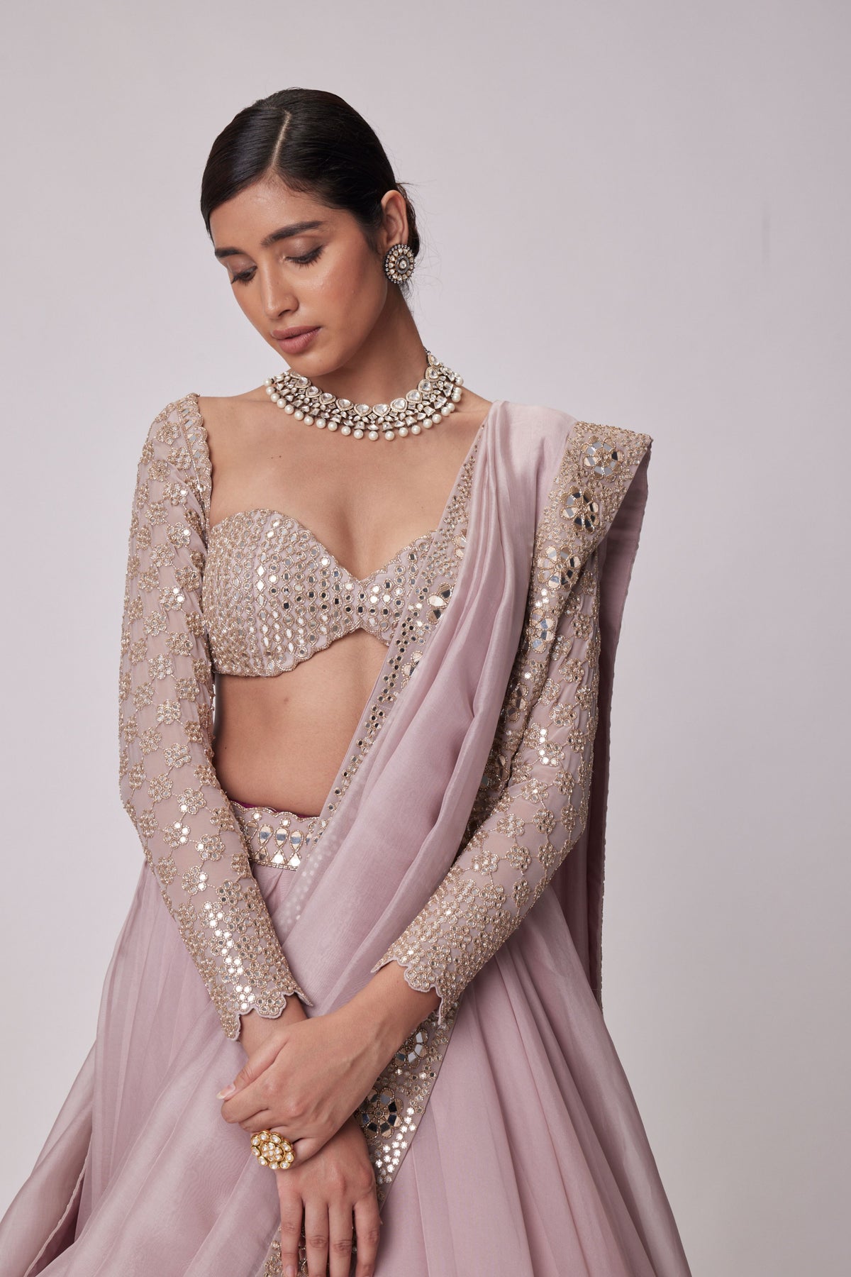 Ash Pink Lehenga Set