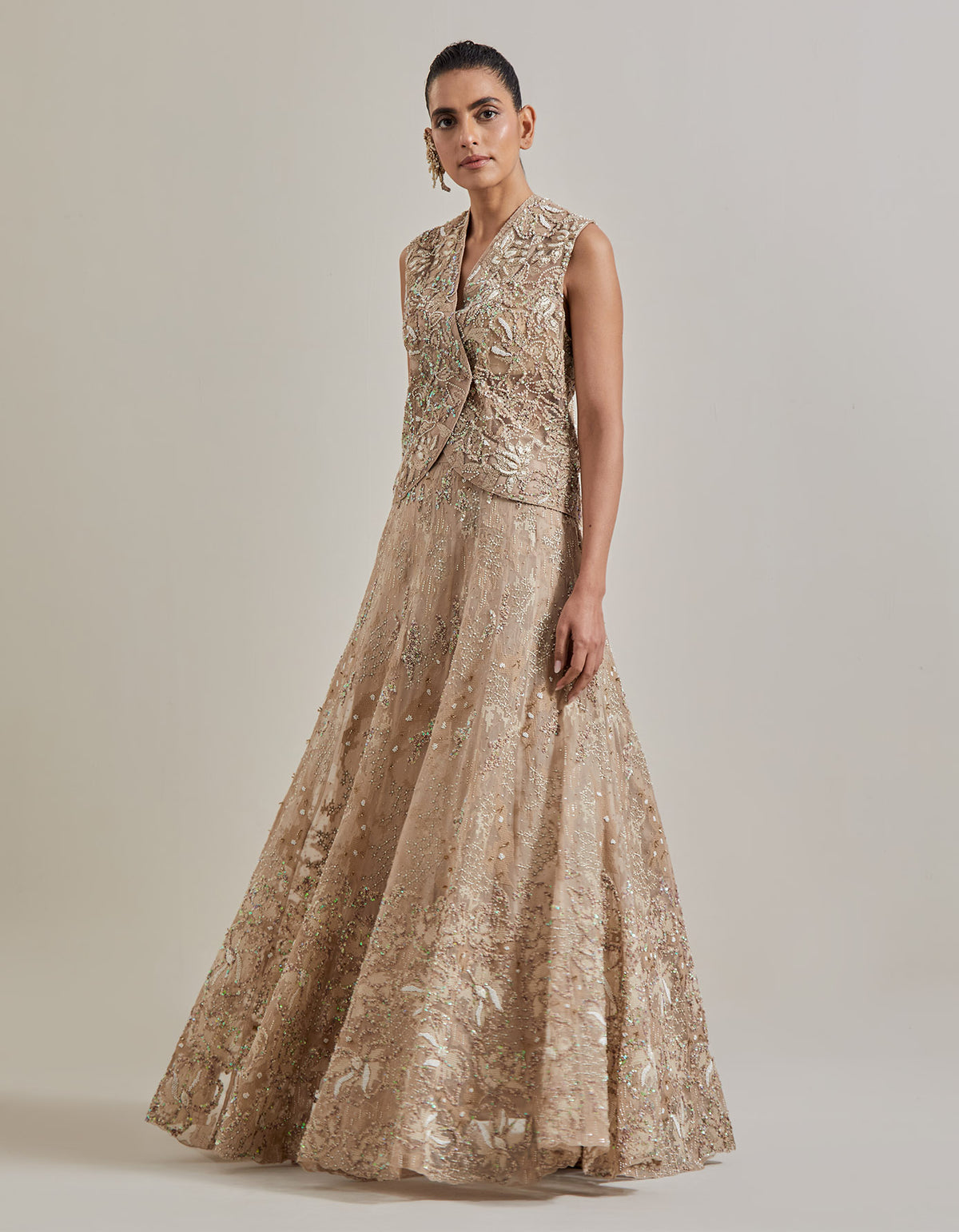 Champagne Glimmer Skirt Set