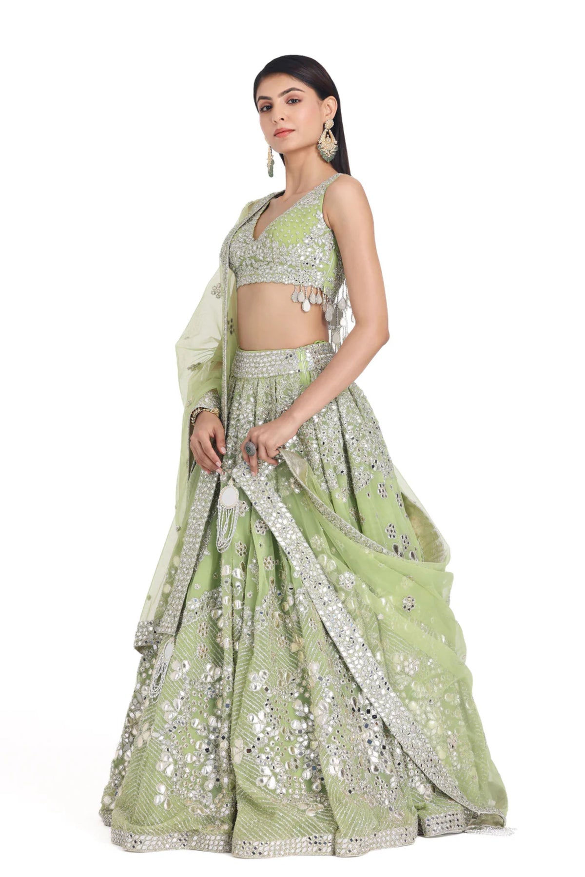 Neon Green Lehenga Set