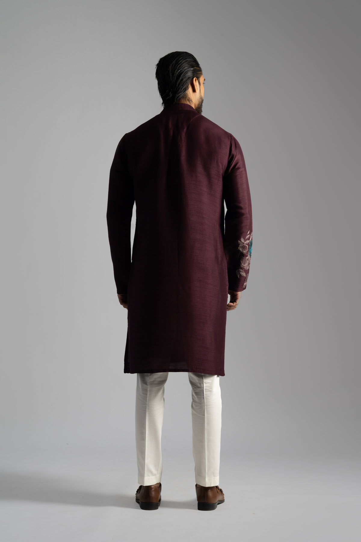 Maroon Silk Kurta Set