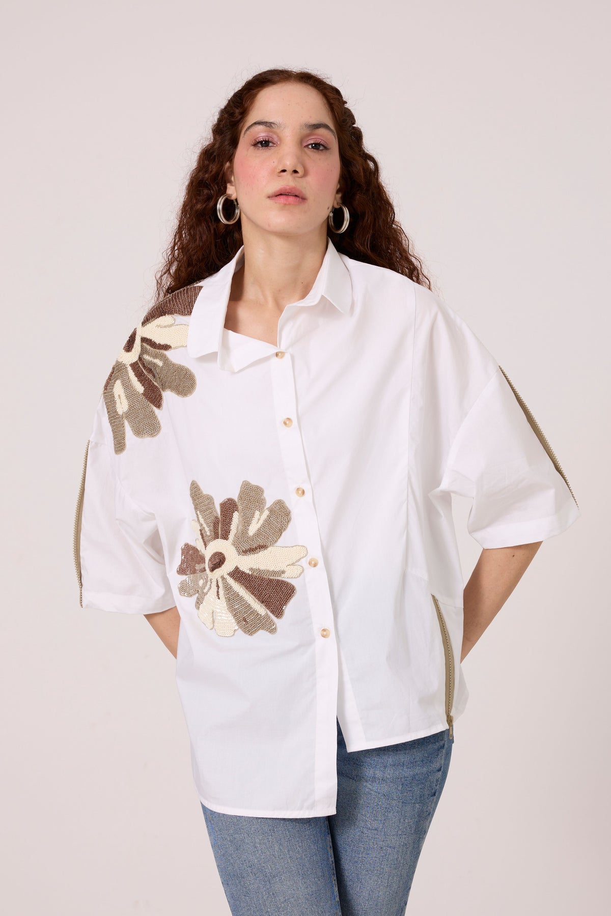 Leo Applique Bright White Shirt