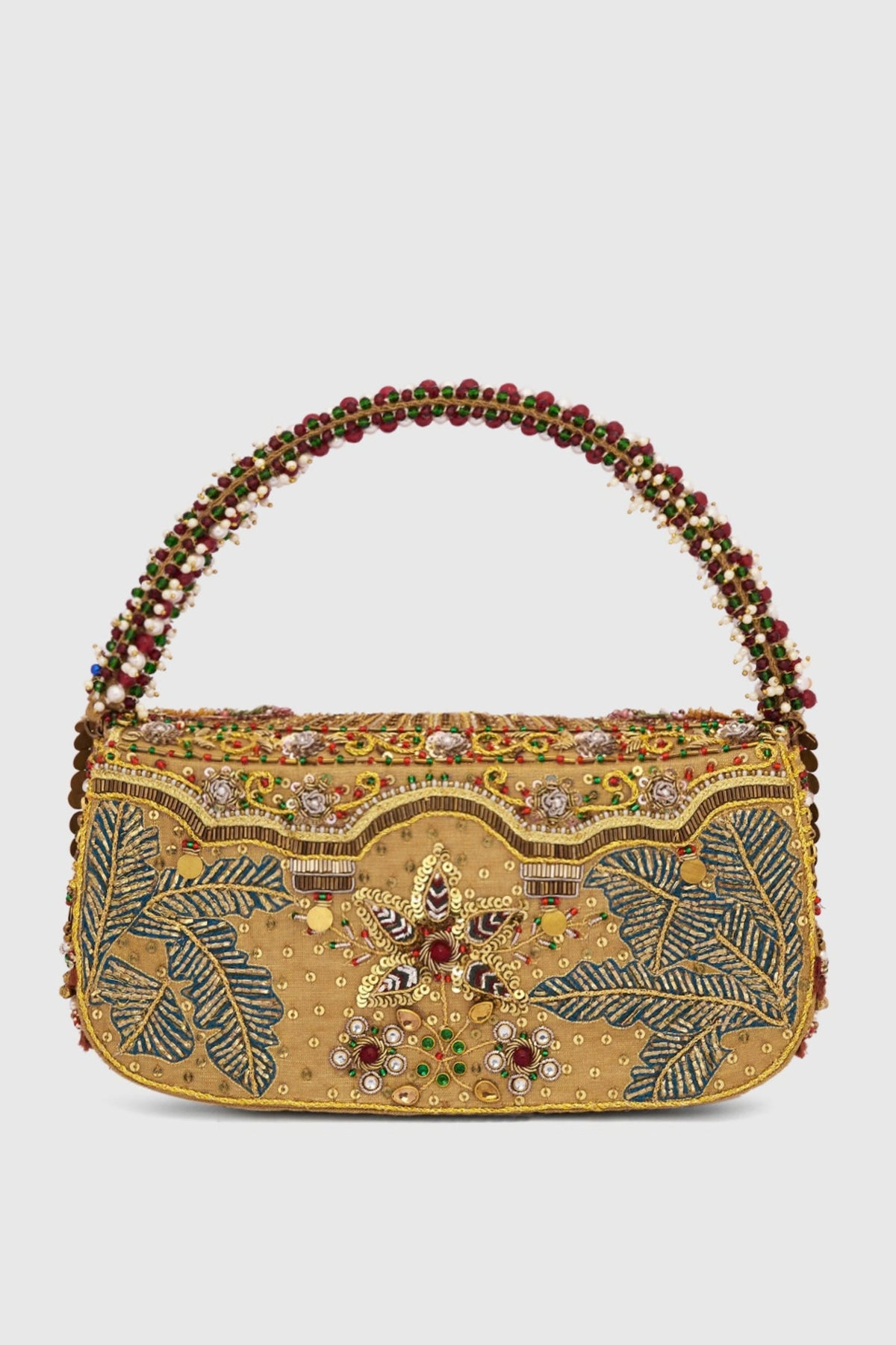 Gajah Flapover Gold  Clutch