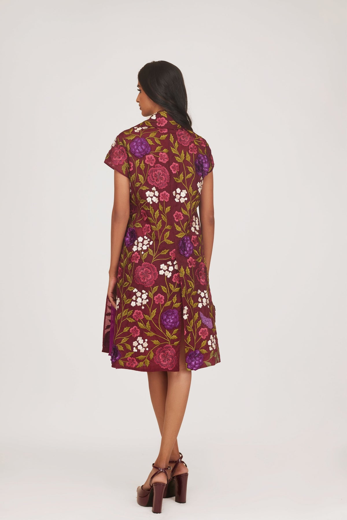 Floral Trench Coat With Slip