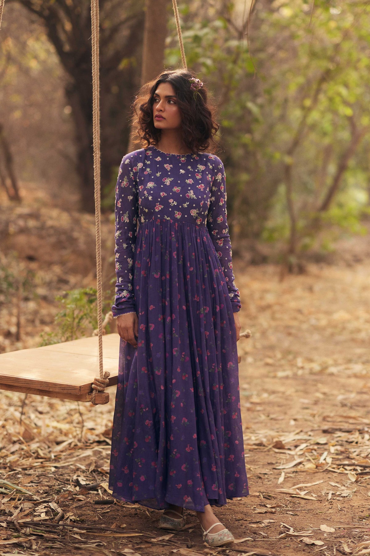 Grape Jelly Embroidered Anarkali Set