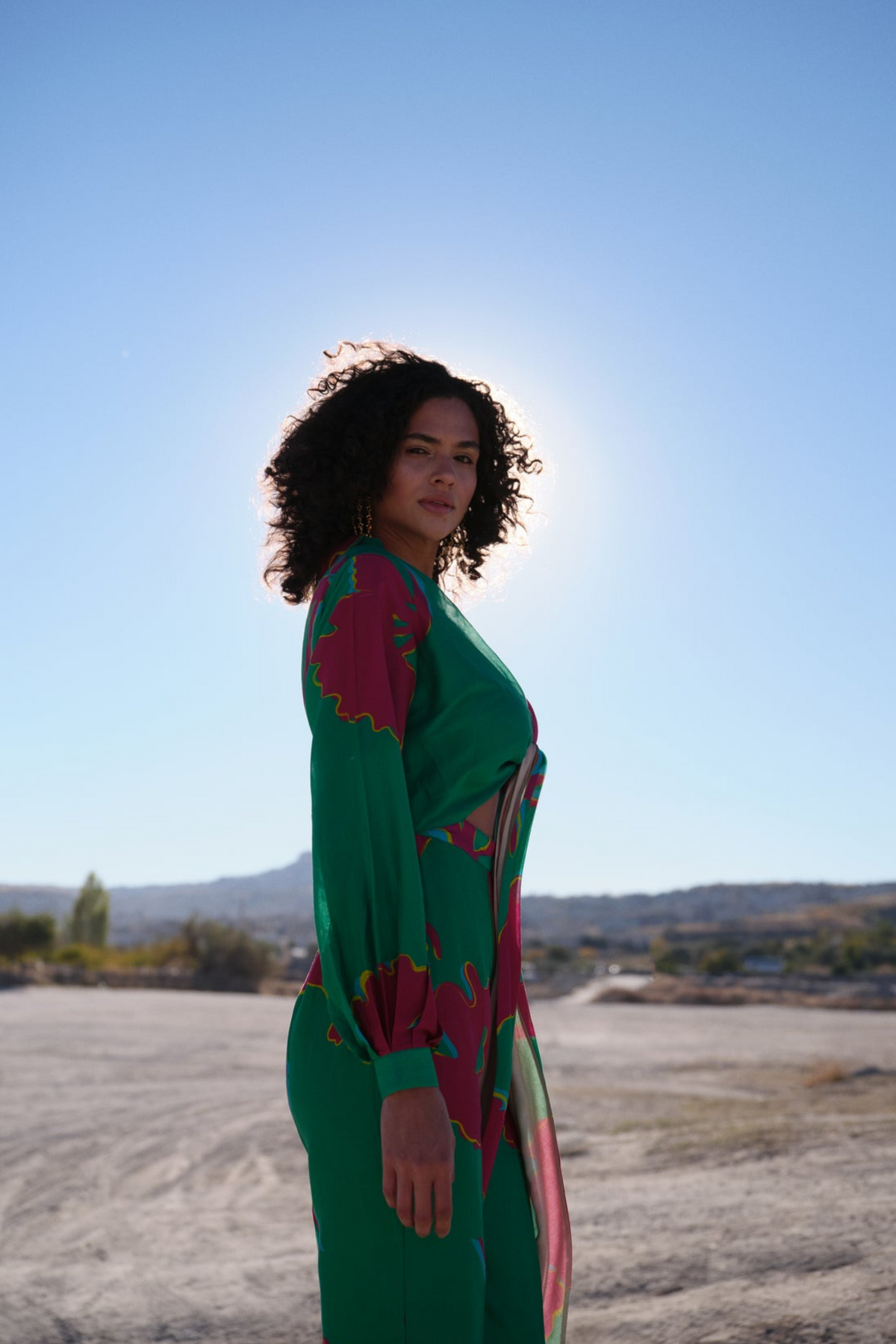 Printed Jumpsuit With Front Tie-up