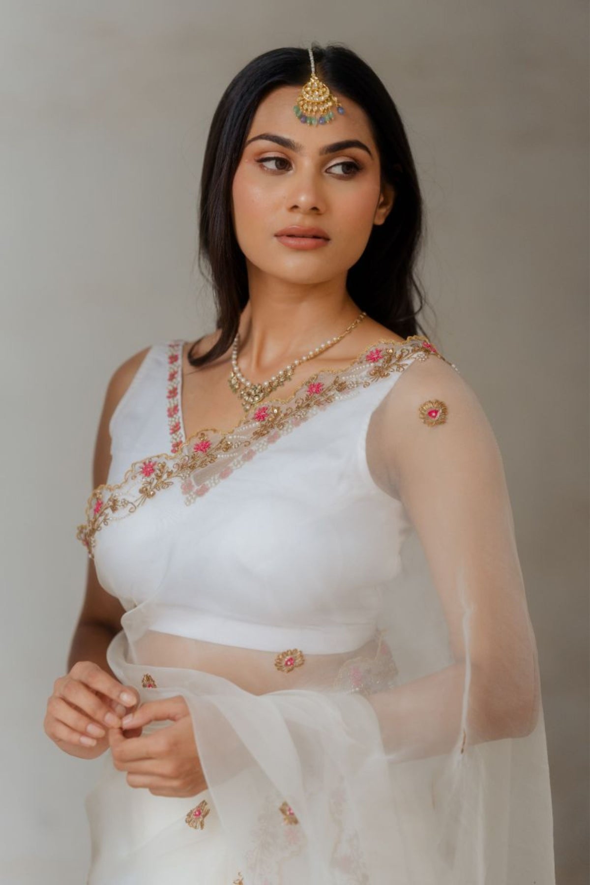 Reshma Ivory Saree Set
