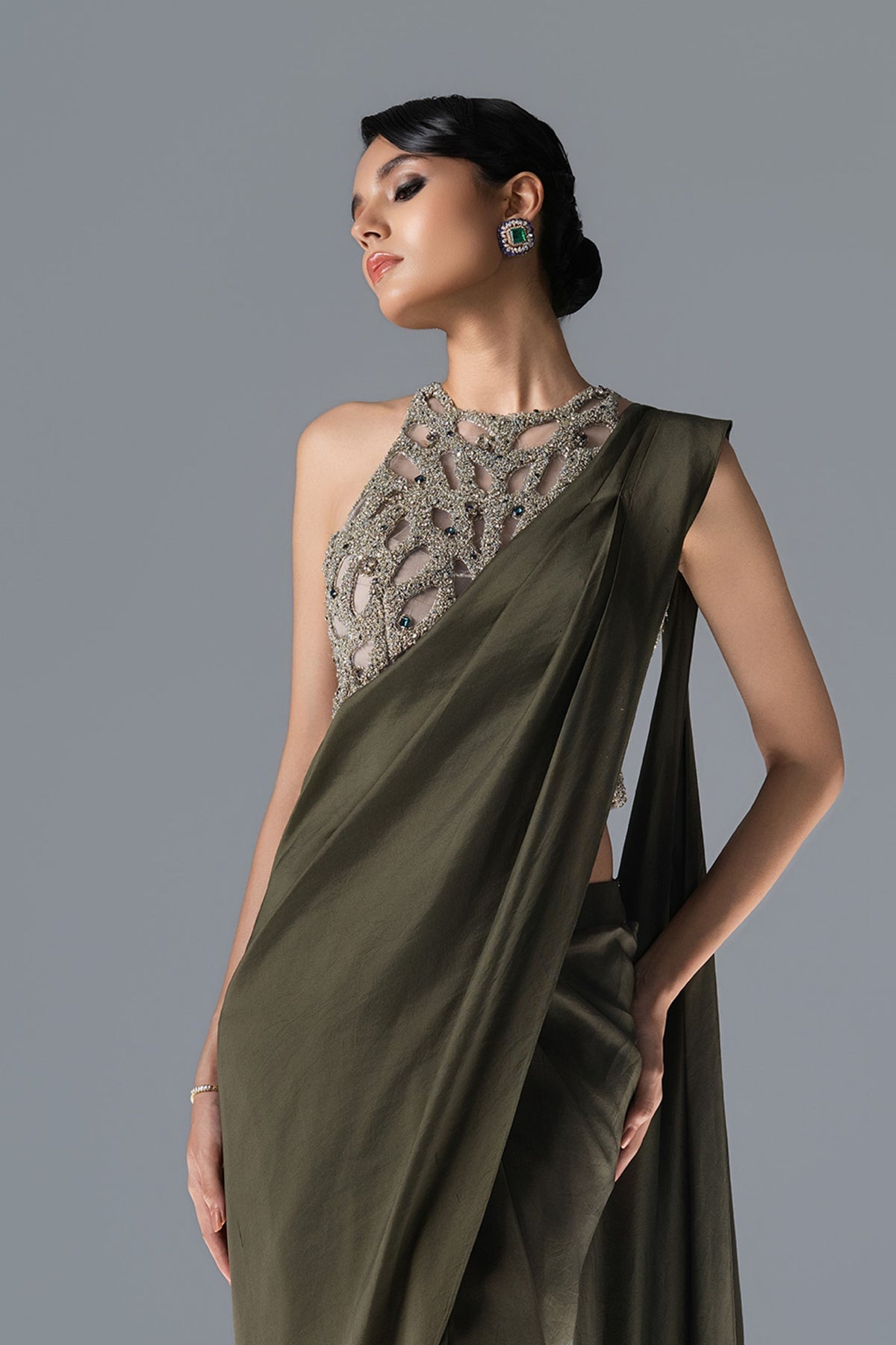 Fern Light Saree