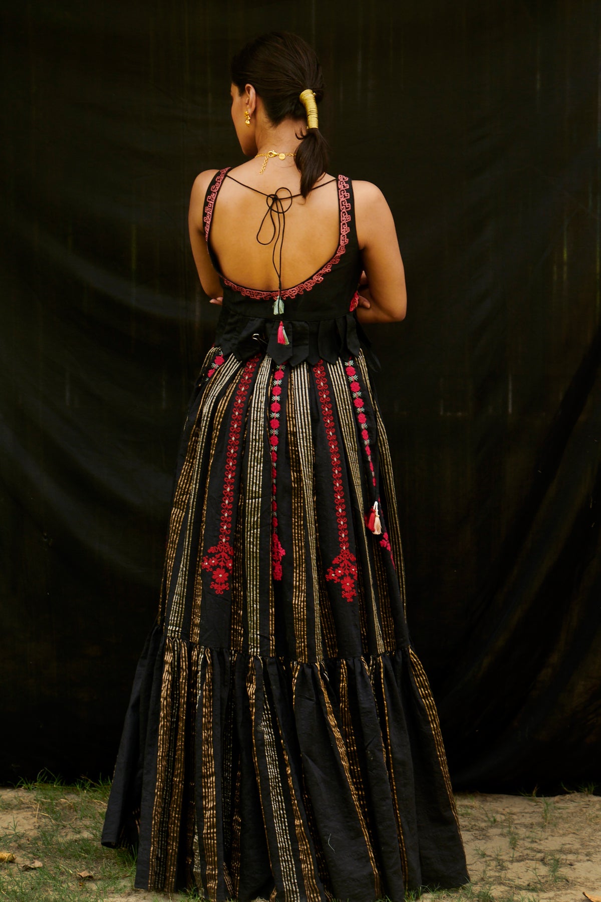 Chanderi pleated lehenga