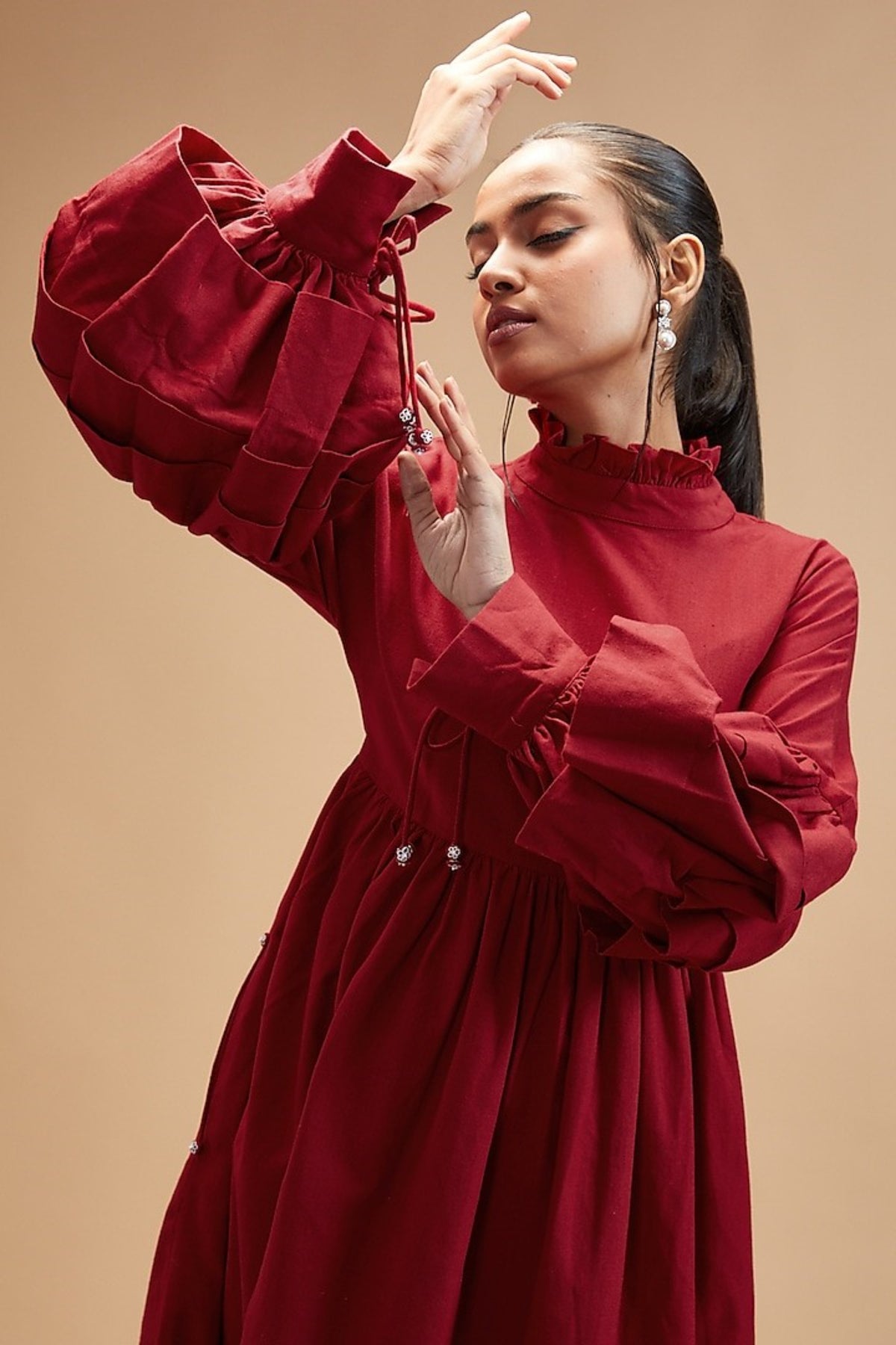 Scarlet Red Victorian Dress