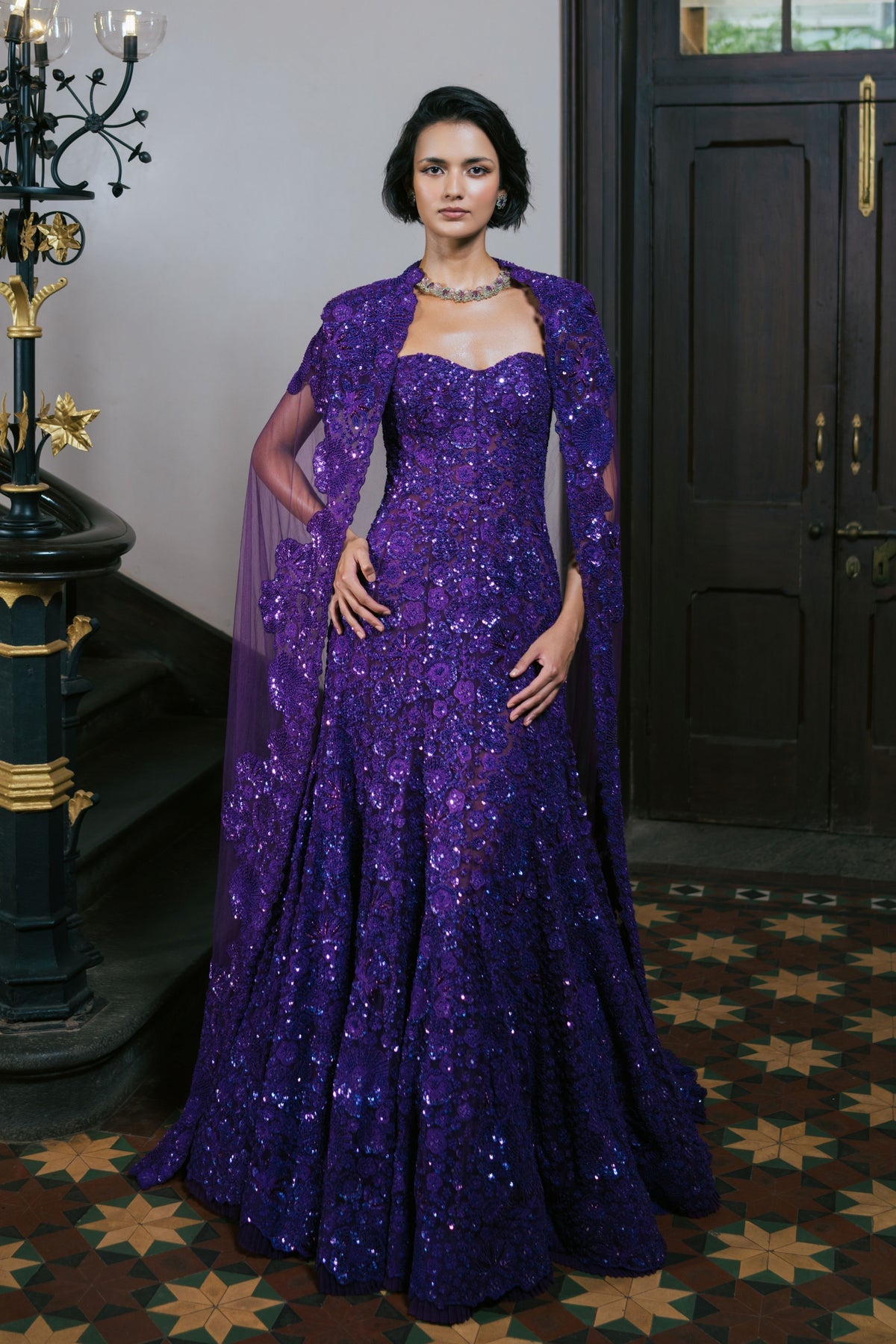 Cassia Gown With Cape