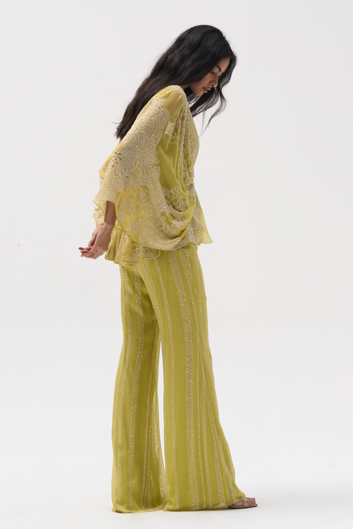 Dot Citrus Ivory Botanical Wing Co-ord Set