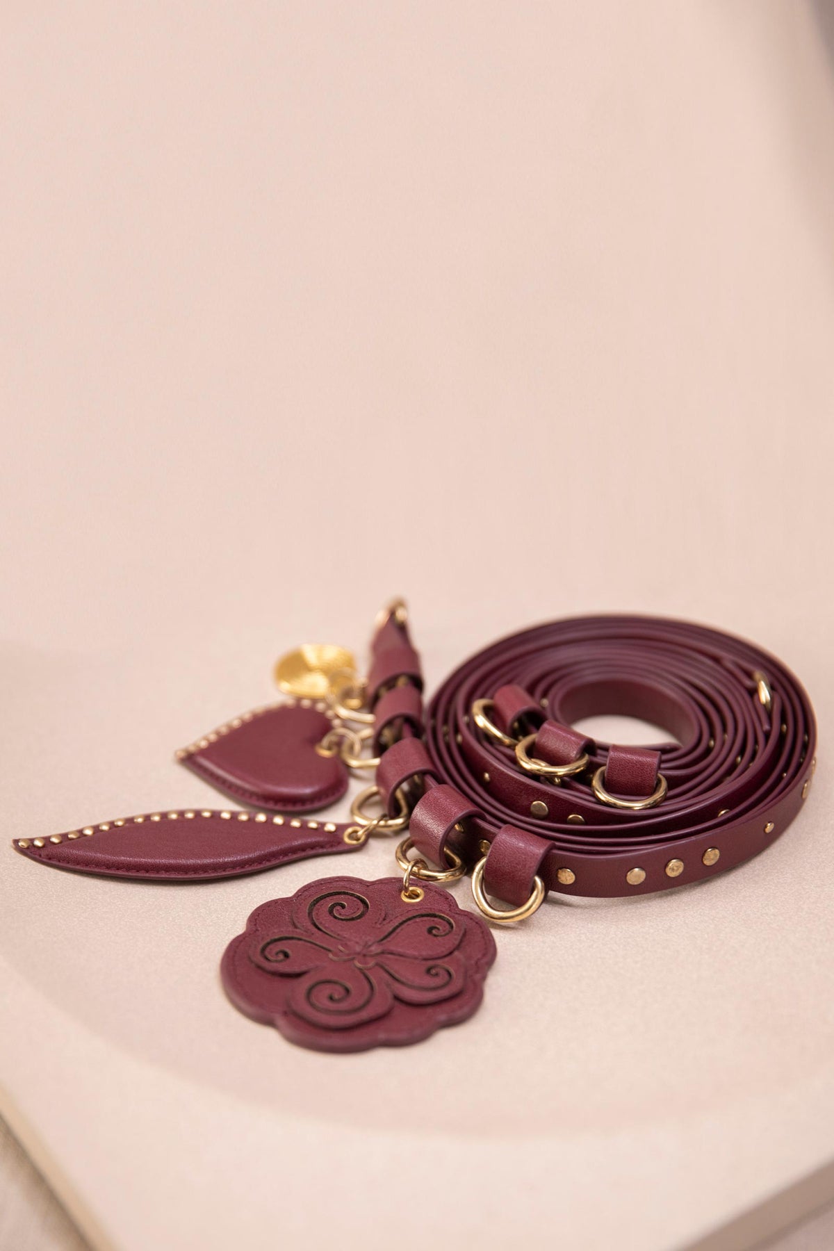 Burgundy Aafia belt