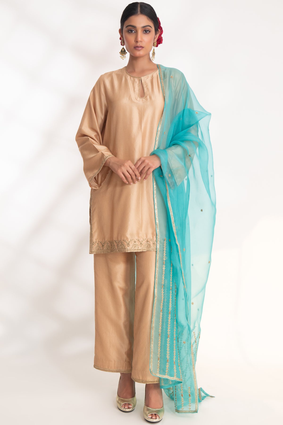 Firozi Neeli Dupatta
