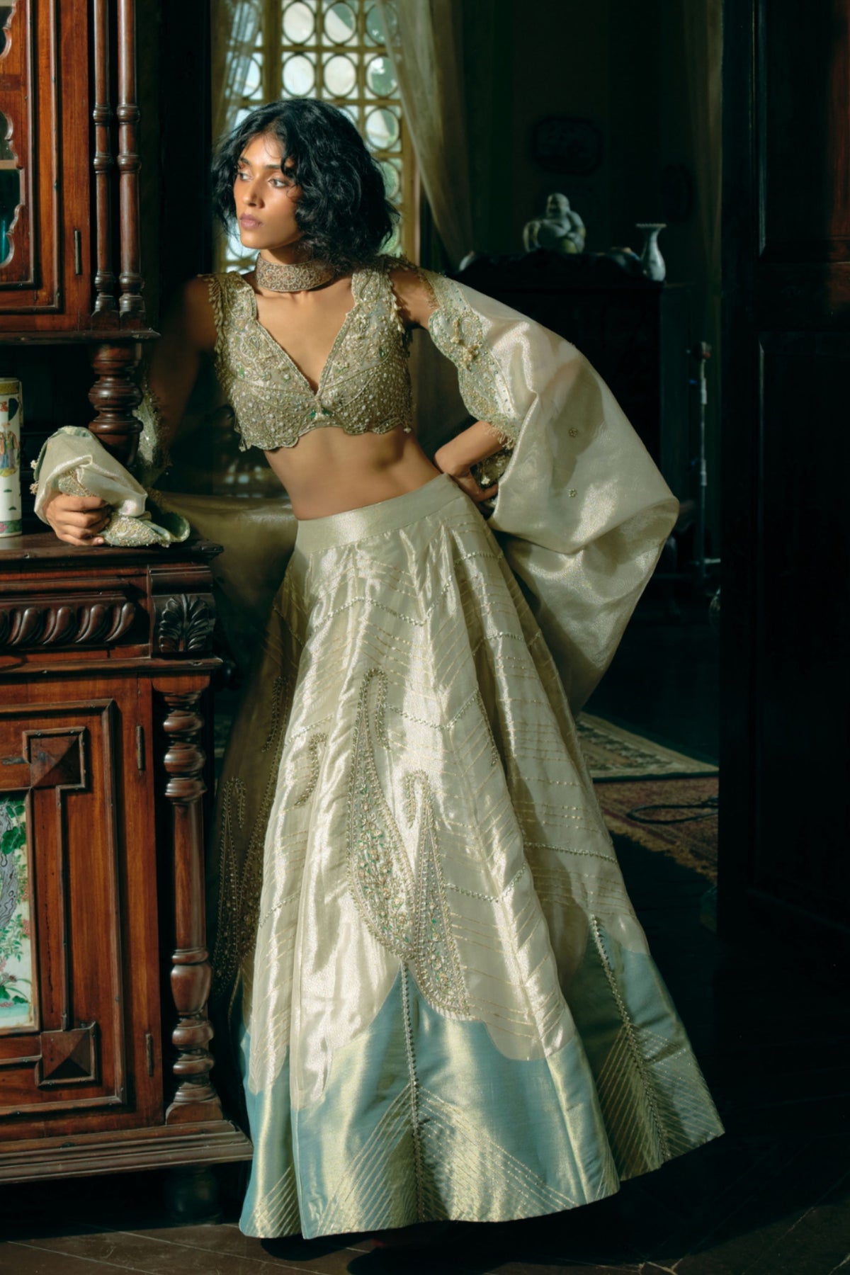 Pearl Gold Lehenga Set