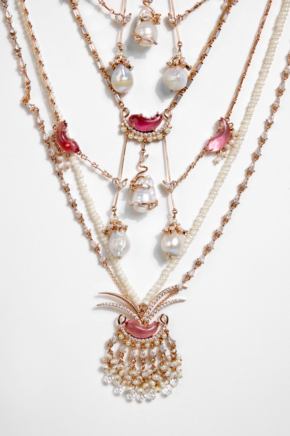 Le Cleo Dewdrop Multilayer Necklace