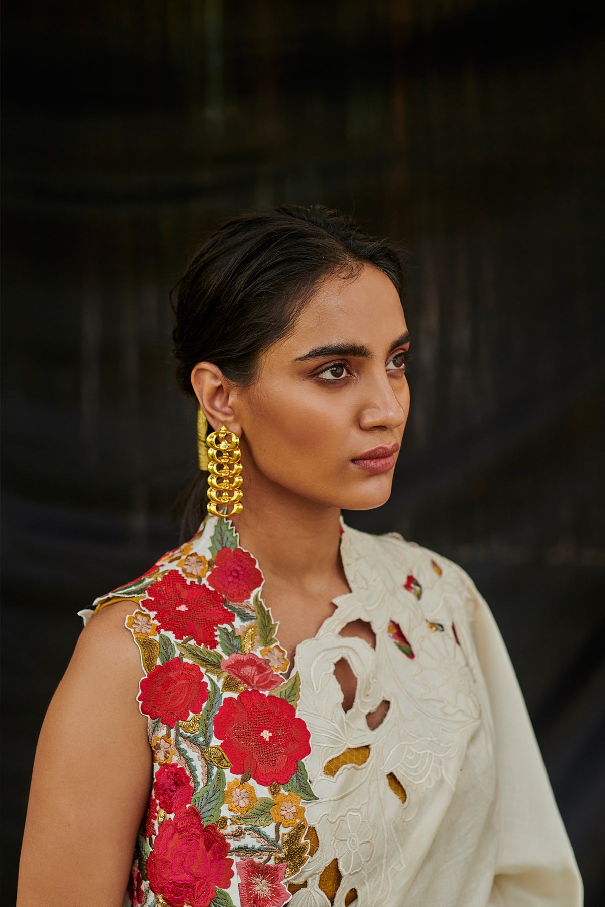 Chanderi embroidered bolero