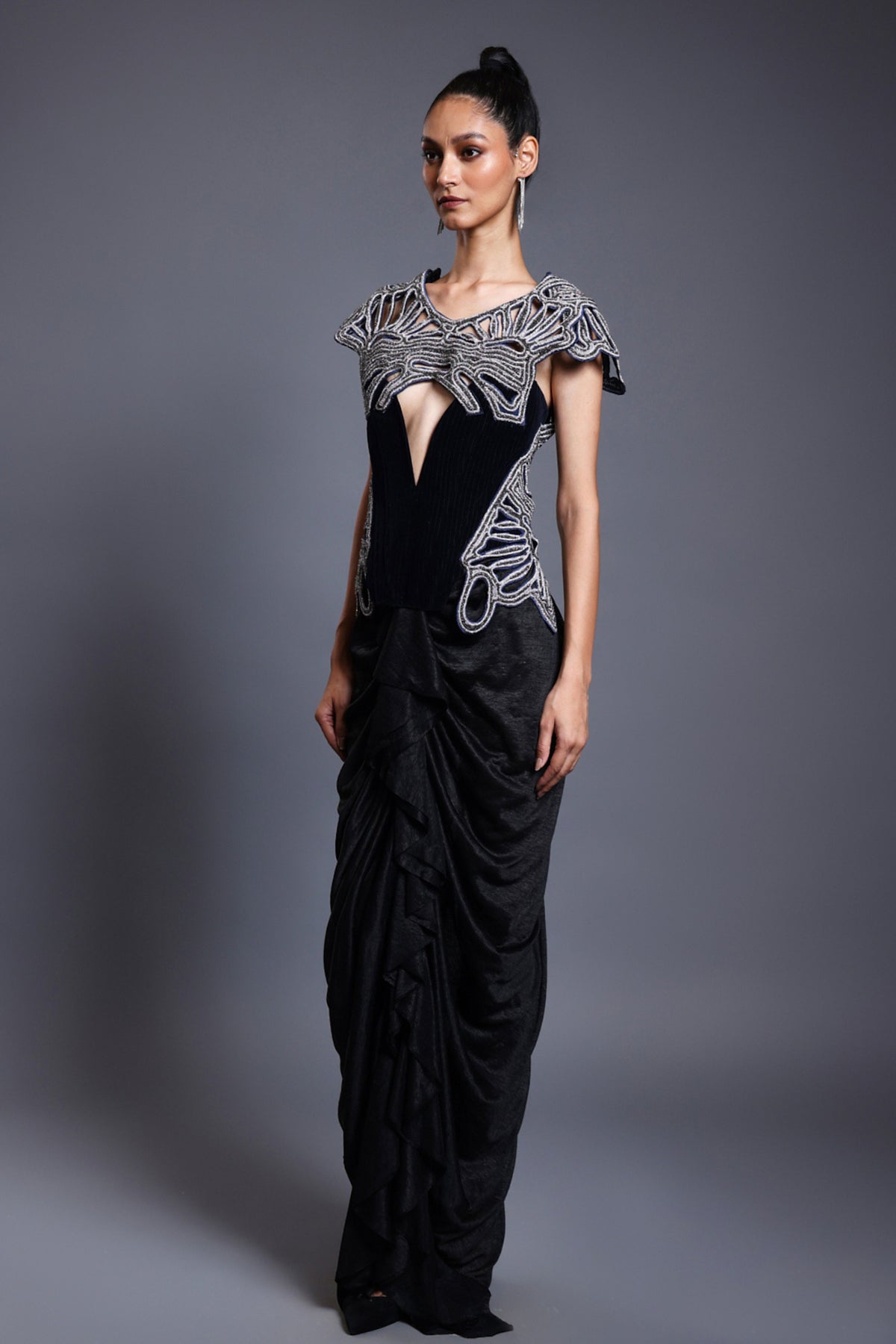Black Draped Skirt