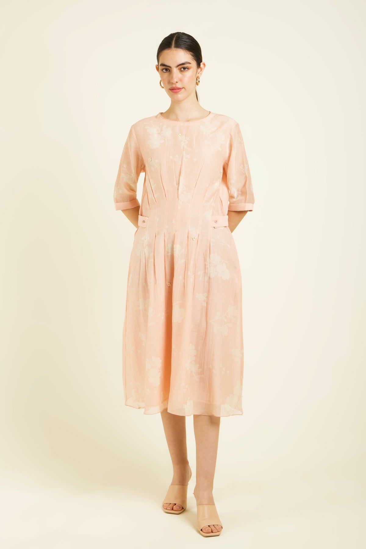 Old Rose Pleated Dress