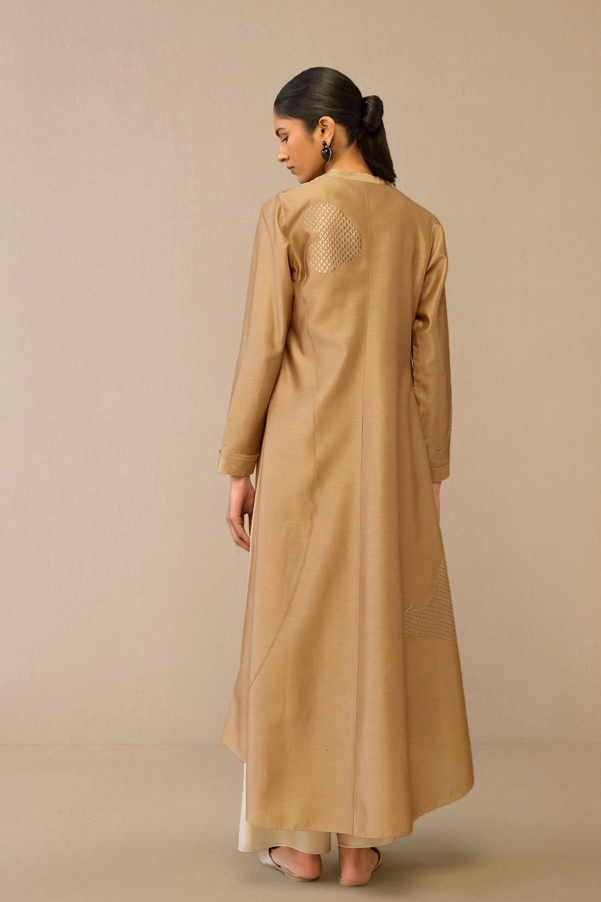 Golden Beige Dilzan Jacket Set