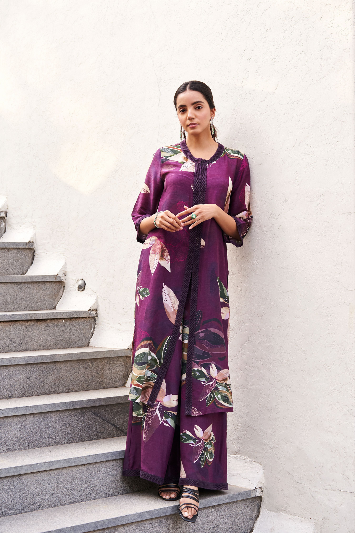 Botanical Leaf Kurta Set