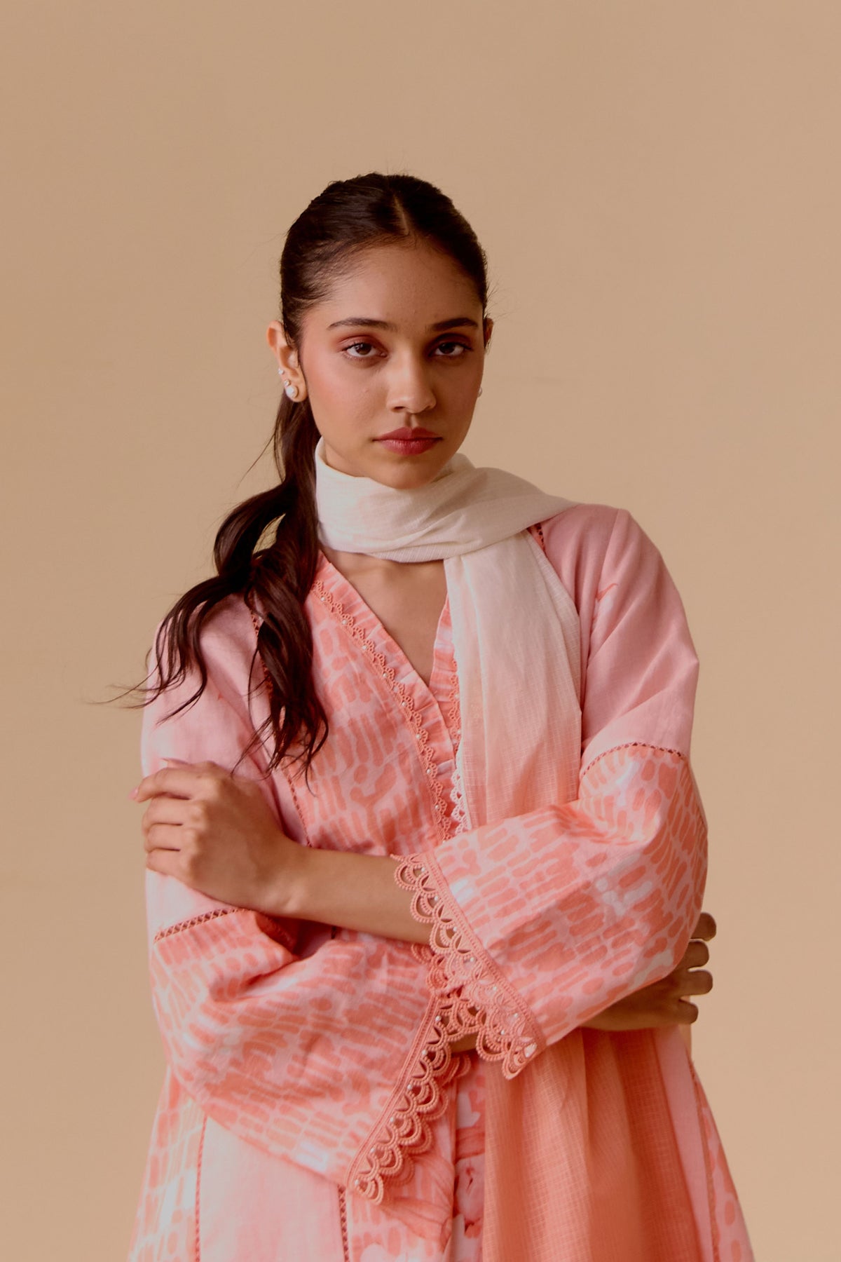 Farida Pink Print Kurta Set